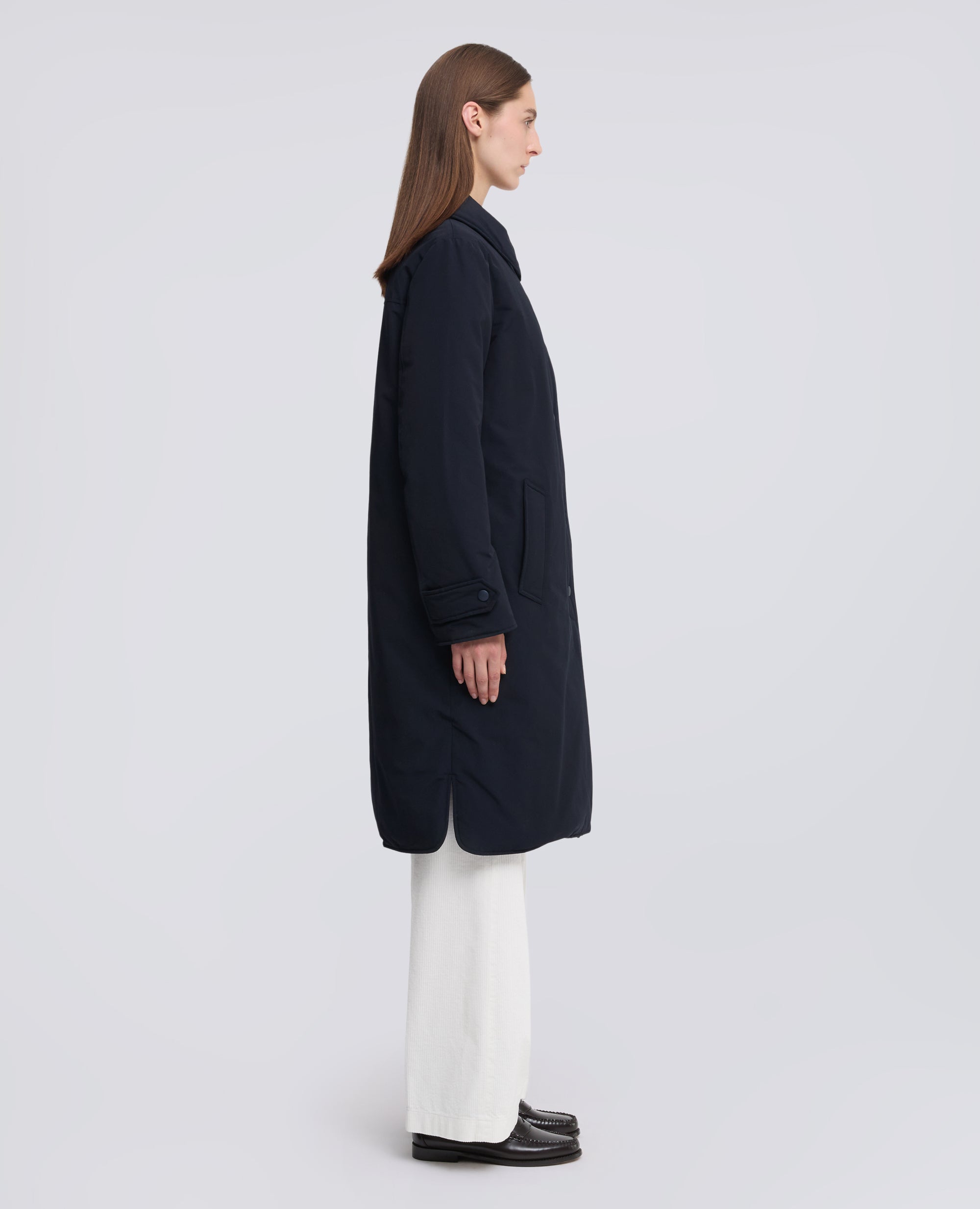 CAPPOTTO IN TELA DI MISTO COTONE IDROREPELLENTE IMBOTTITO - BLU - ASPESI