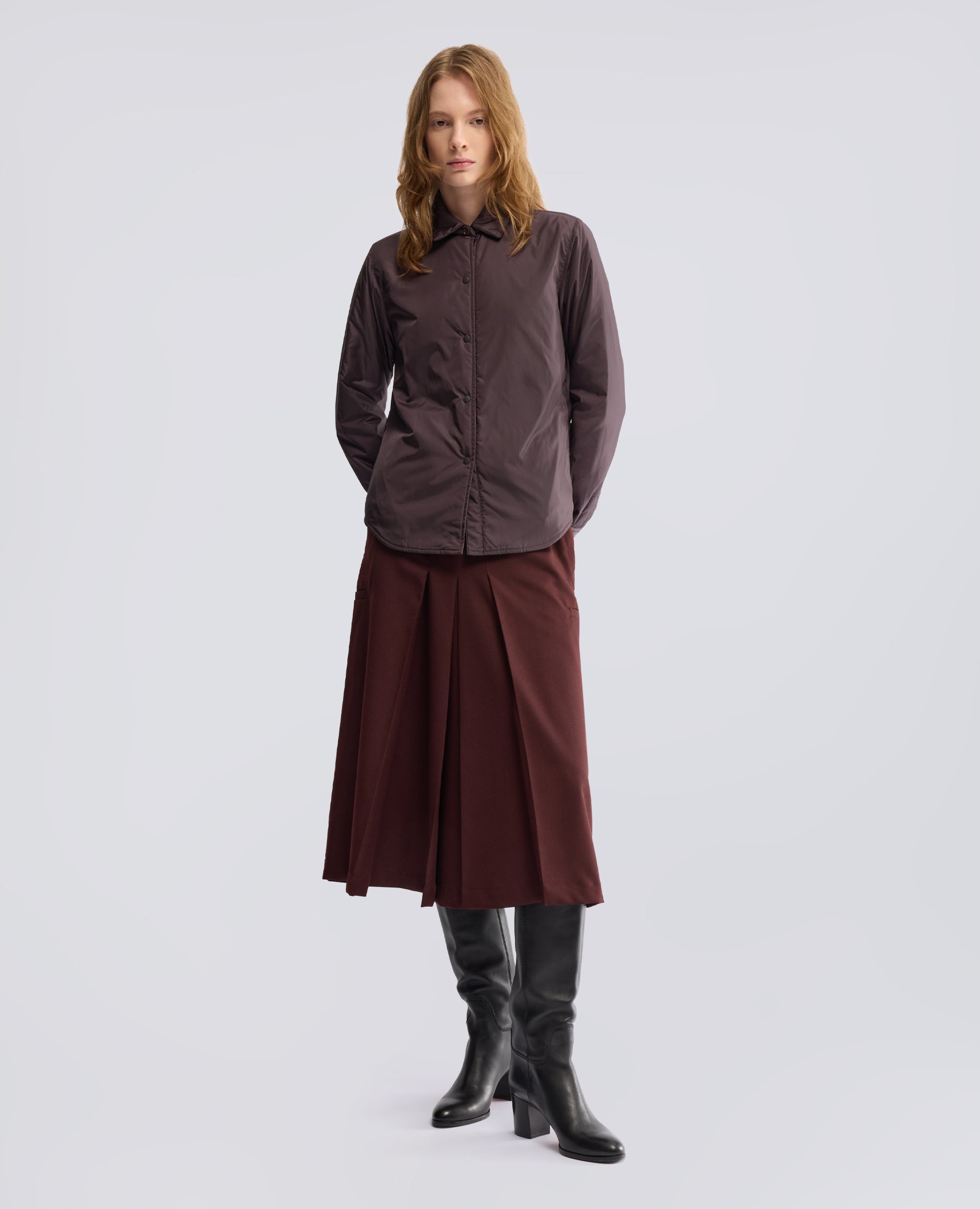 SOBRECAMISA -GLUE- EN NAILON ACOLCHADA CON GUATA THERMORE - MARRON - ASPESI