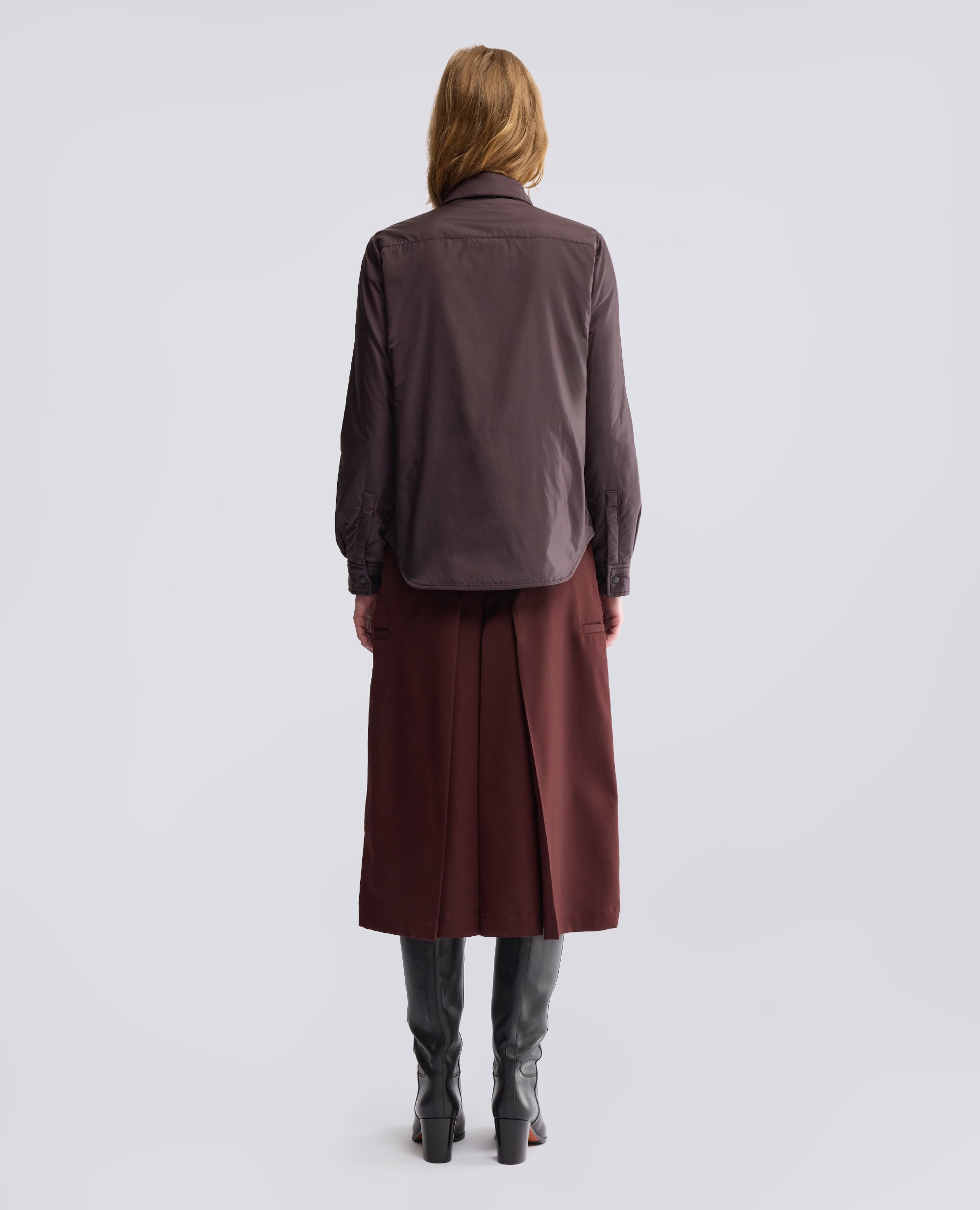 SOBRECAMISA -GLUE- EN NAILON ACOLCHADA CON GUATA THERMORE - MARRON - ASPESI
