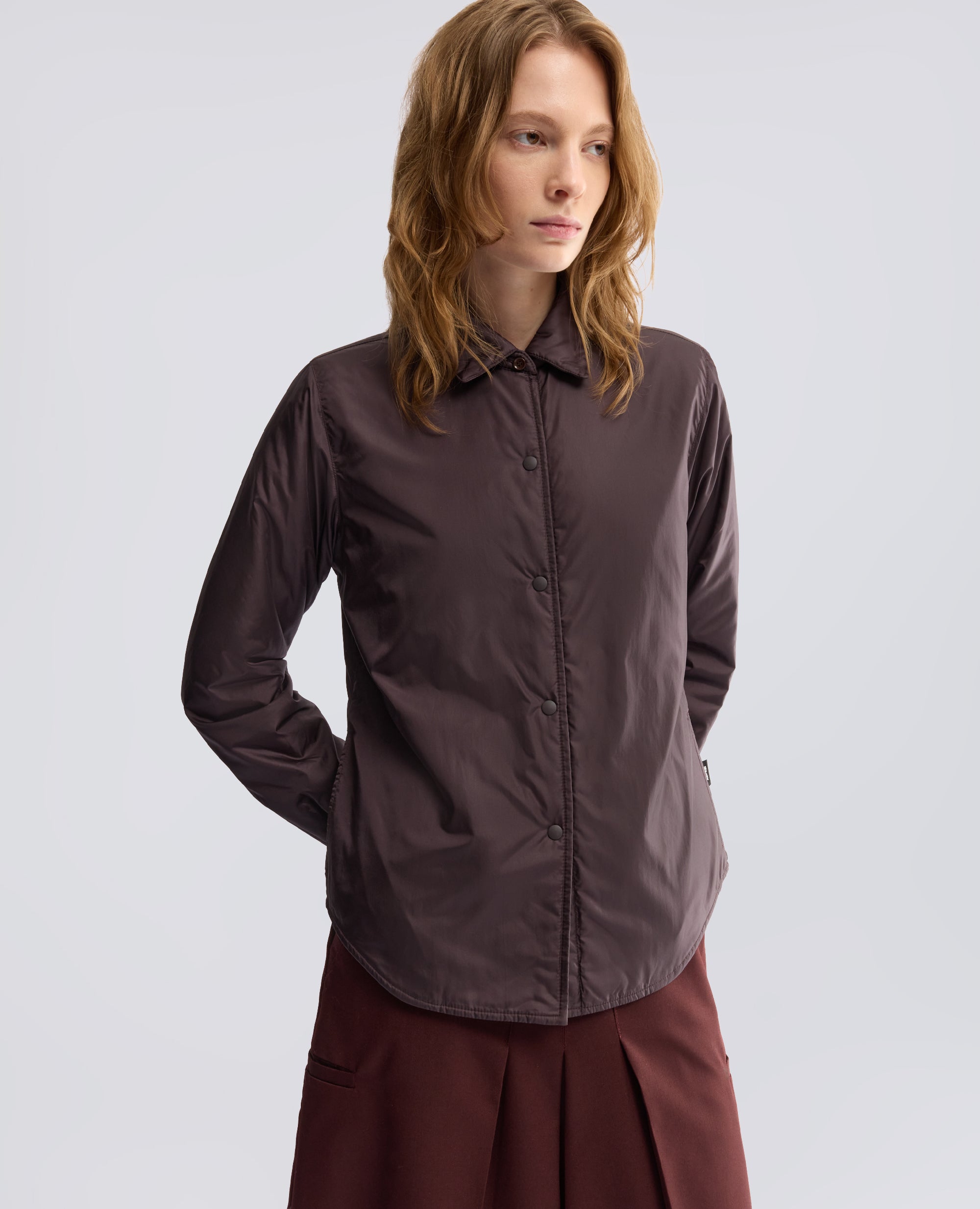 SOBRECAMISA -GLUE- EN NAILON ACOLCHADA CON GUATA THERMORE - MARRON - ASPESI