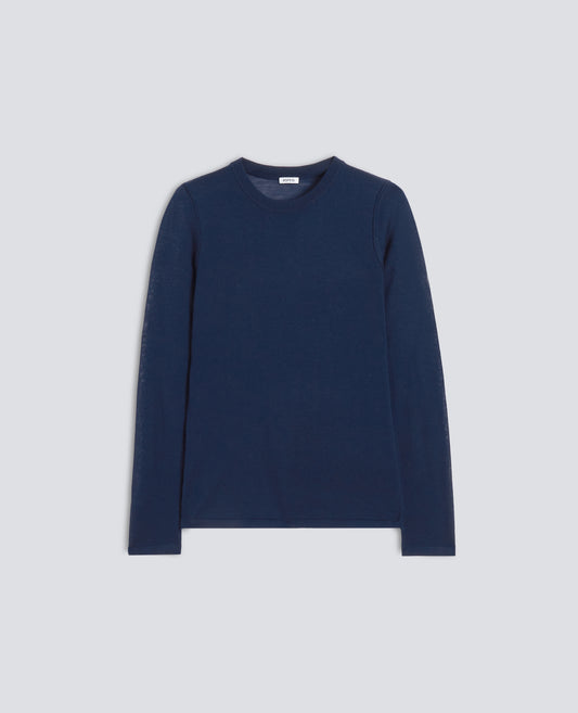MAGLIA GIROCOLLO IN LANA MERINOS ULTRALIGHT - BLUE