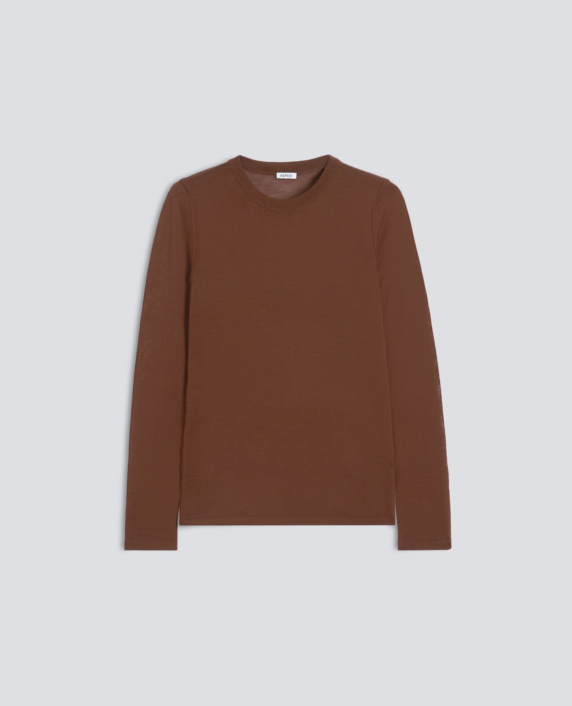 MAGLIA GIROCOLLO IN LANA MERINOS ULTRALIGHT - BROWN - ASPESI