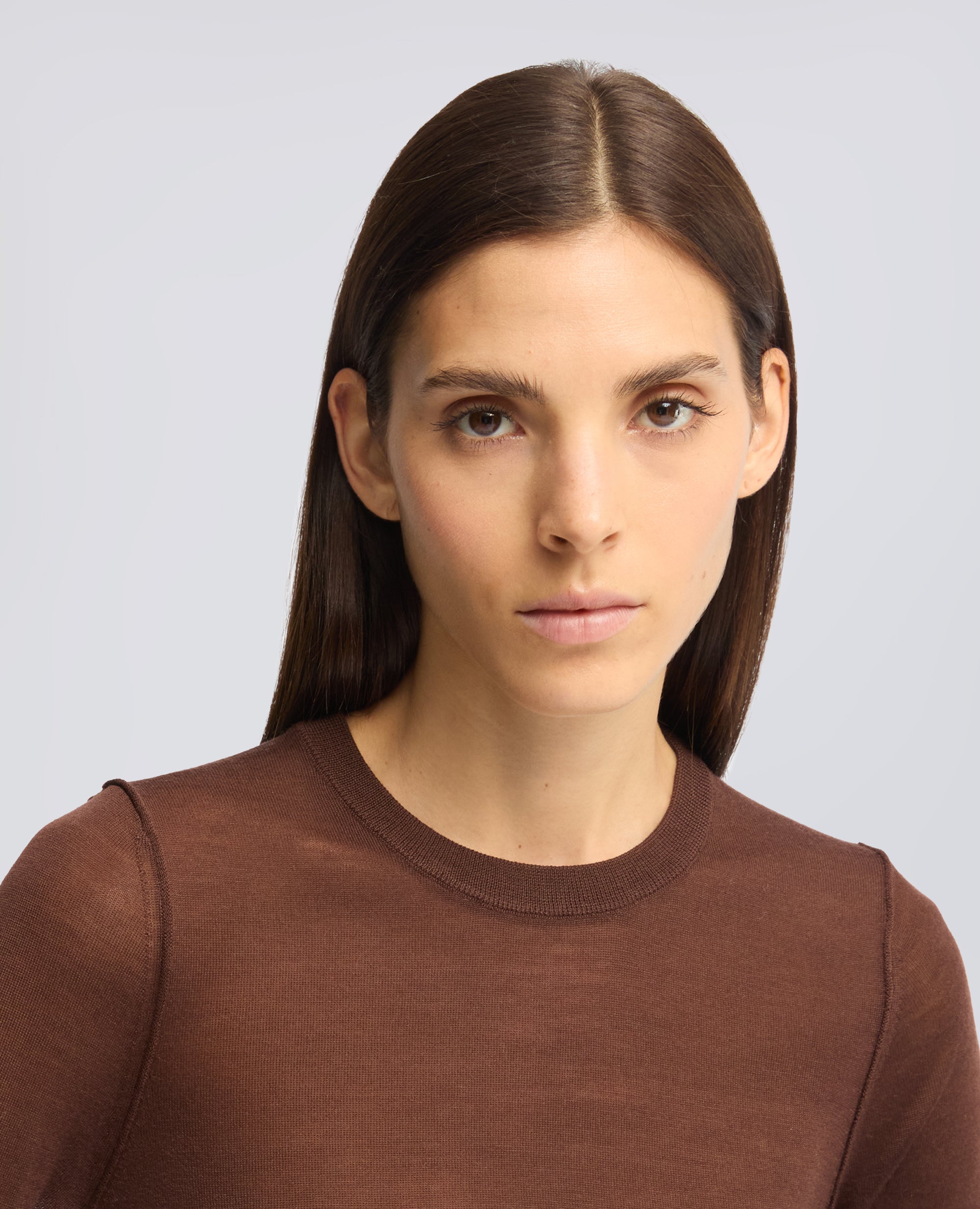 MAGLIA GIROCOLLO IN LANA MERINOS ULTRALIGHT - BROWN - ASPESI