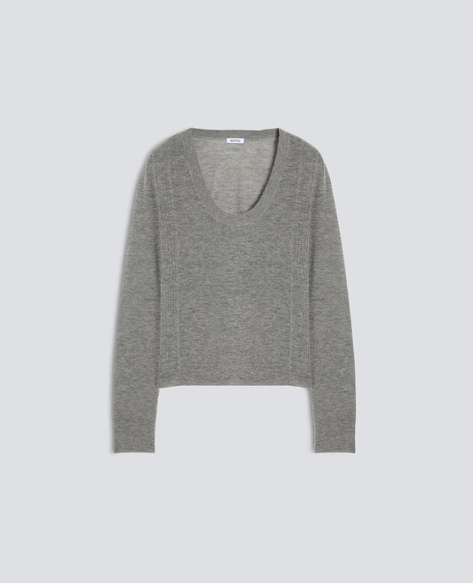 MERINO WOOL, NYLON AND CASHMERE LONG-SLEEVE KNIT - GRIGIO - ASPESI