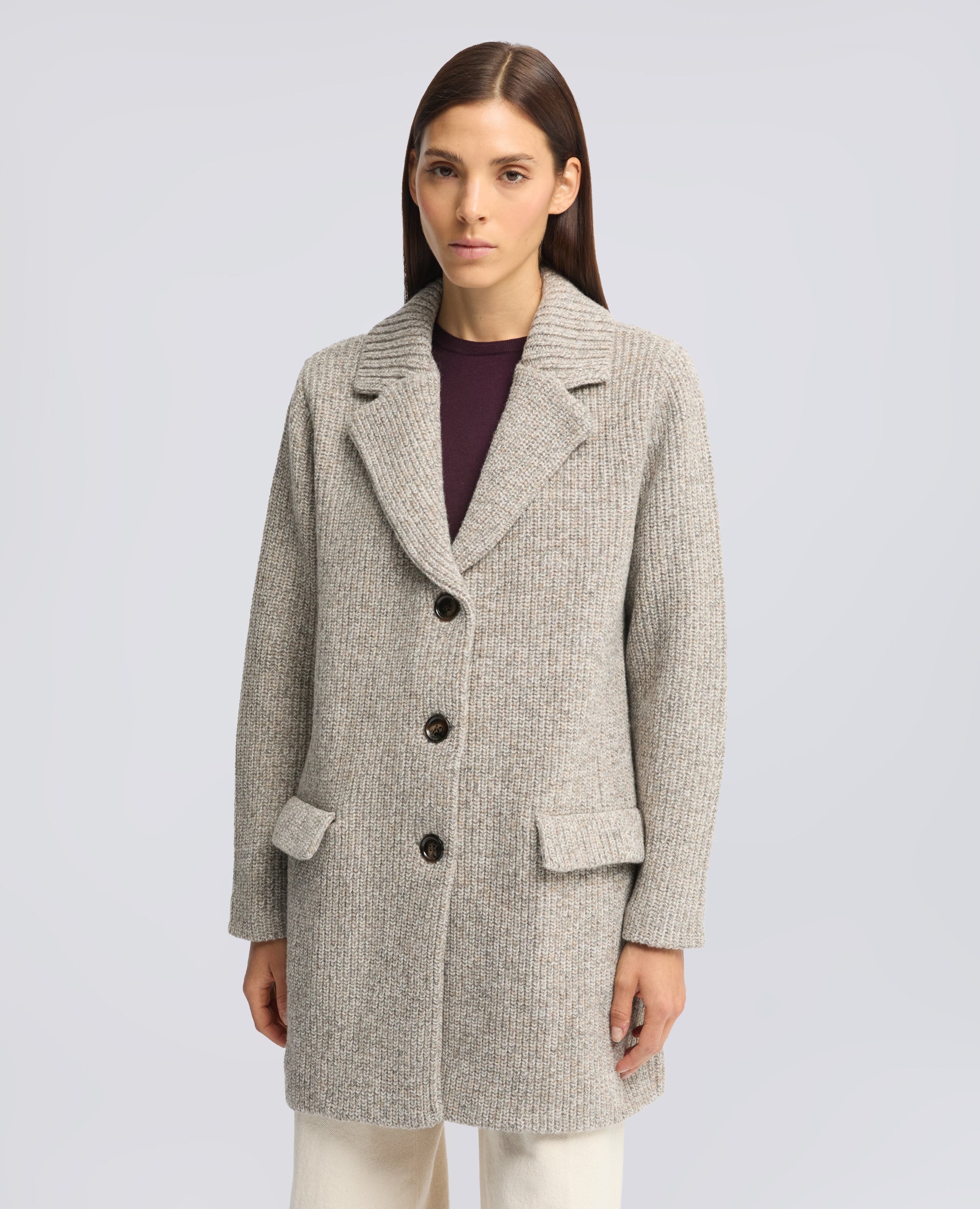 CAPPOTTO IN LANA - TAUBENGRAU - ASPESI