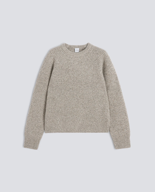 MAGLIA GIROCOLLO A COSTE IN LANA - DOVE GREY