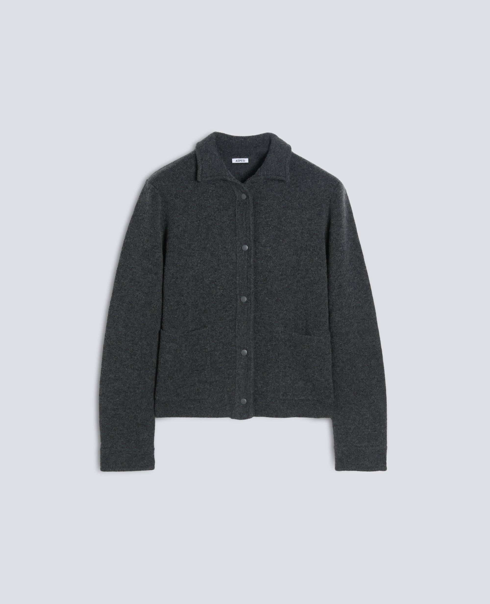 GIACCA IN MAGLIA DI LANA E CASHMERE - ANTRACITE - ASPESI