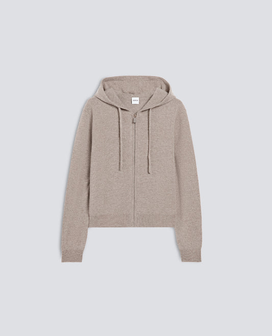 MAGLIA CON CAPPUCCIO IN LANA E CASHMERE - BEIGE - ASPESI