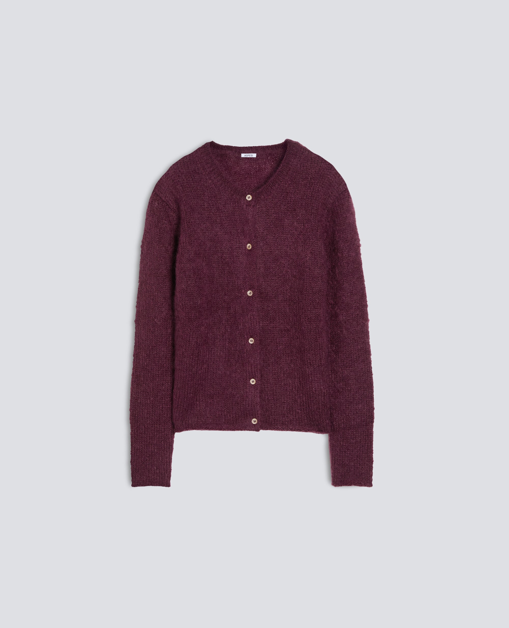 CARDIGAN GIROCOLLO DI MAGLIA IN MOHAIR E LANA - BARBERA - ASPESI