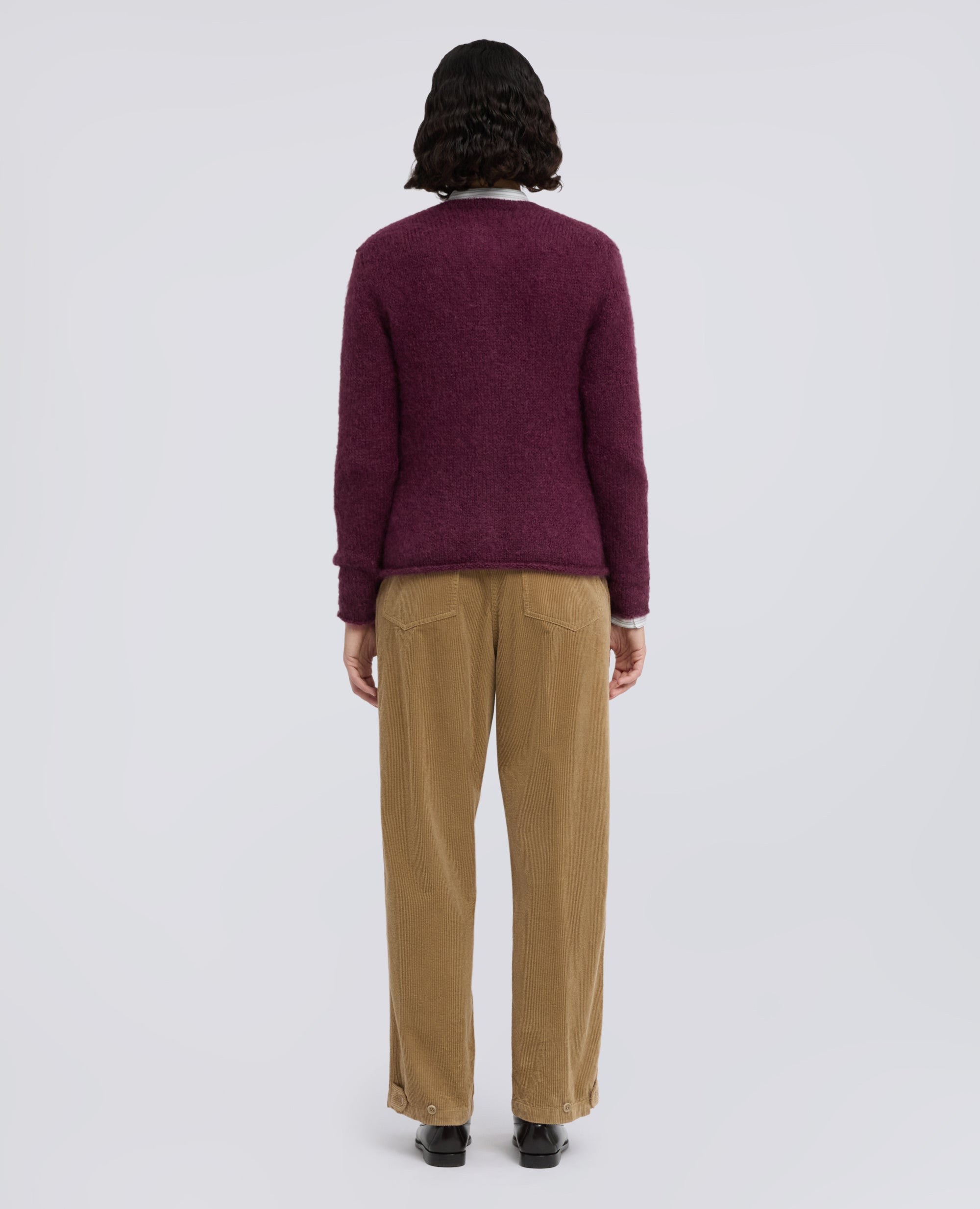 CARDIGAN GIROCOLLO DI MAGLIA IN MOHAIR E LANA - BARBERA - ASPESI