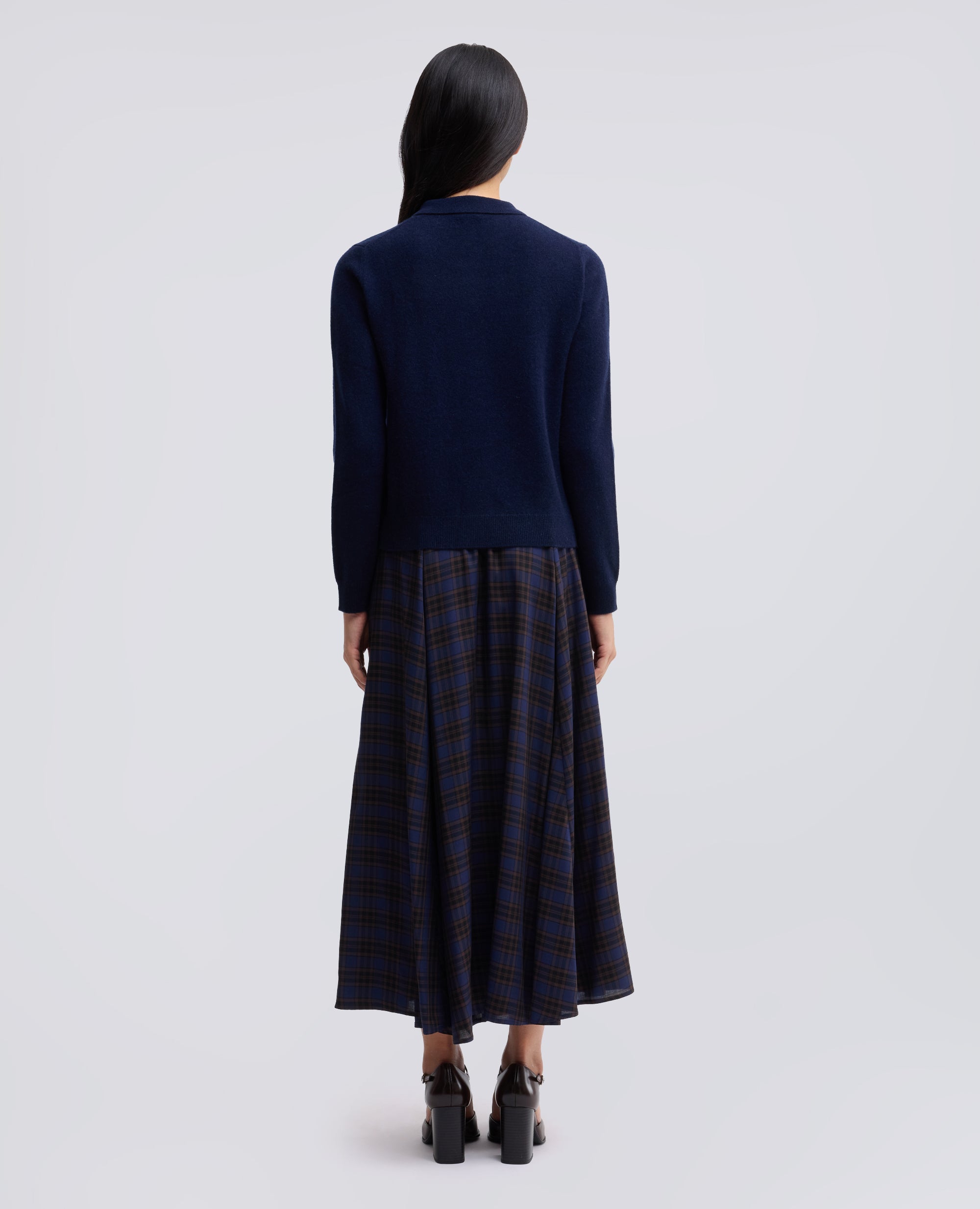 POLO A MANICHE LUNGHE IN PURO CASHMERE - BLU - ASPESI