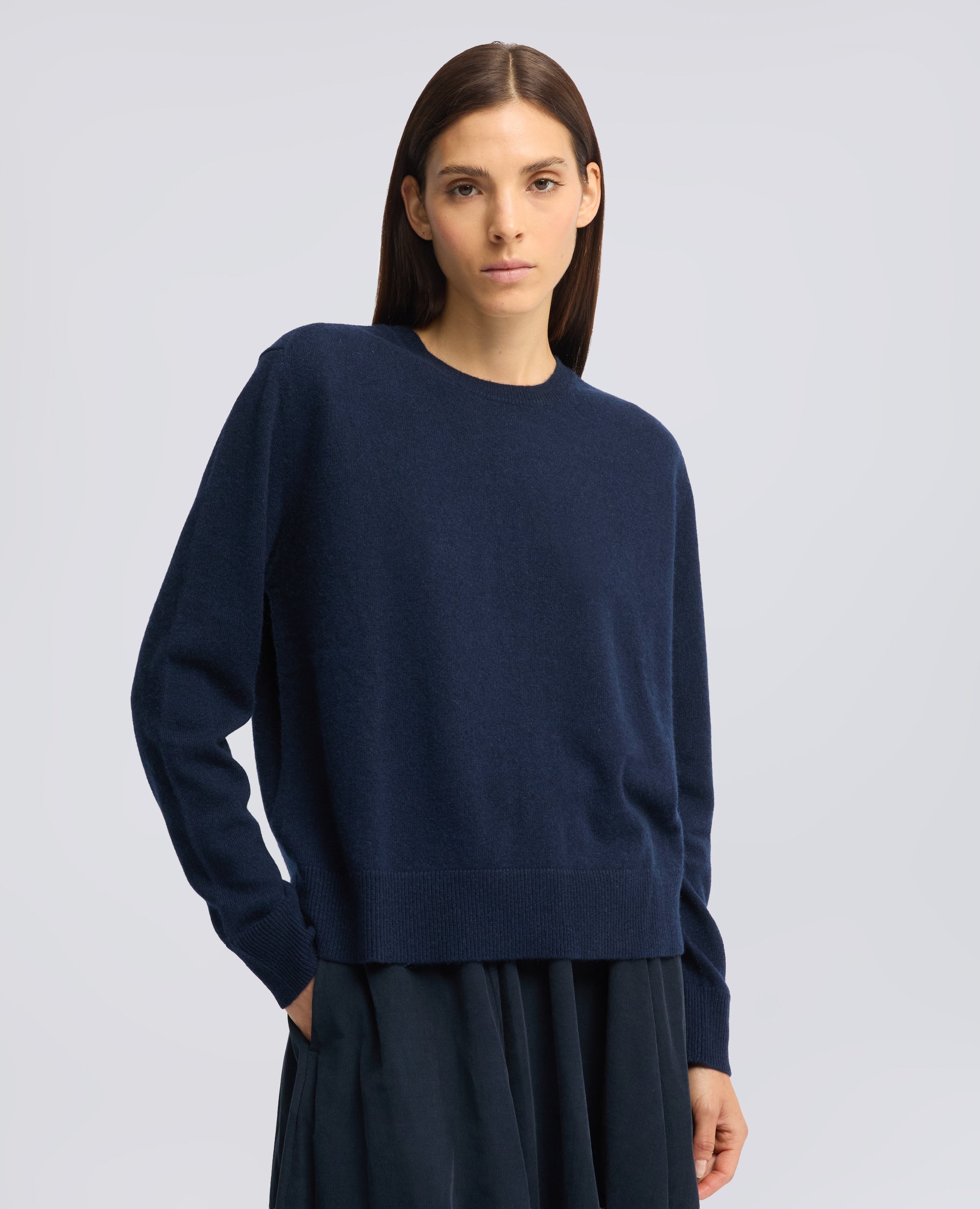 MAGLIA A GIROCOLLO IN PURO CASHMERE - NAVY - ASPESI