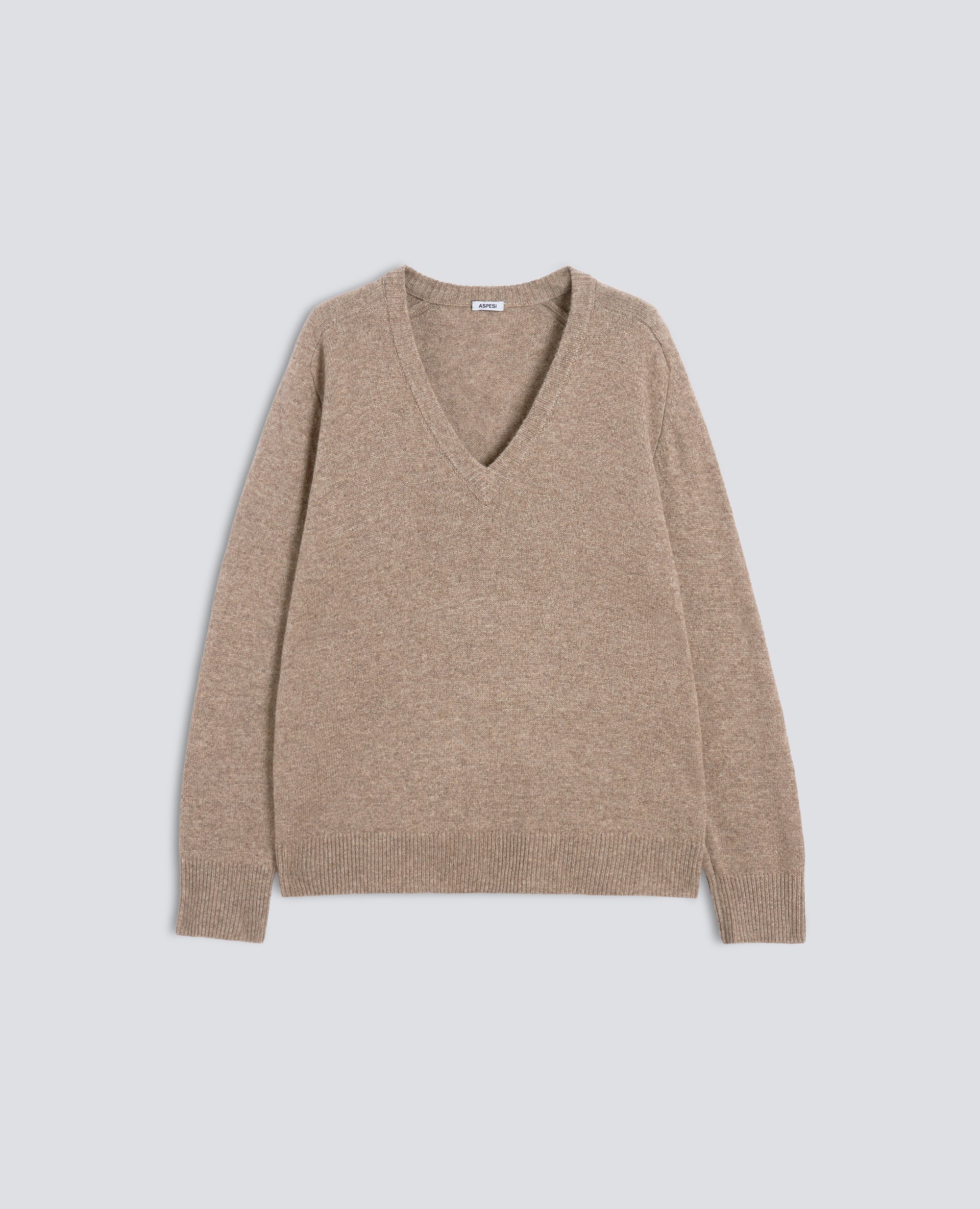 MAGLIA SCOLLO A -V- PROFONDO IN LANA, YAK E CASHMERE - TOURTERELLE - ASPESI