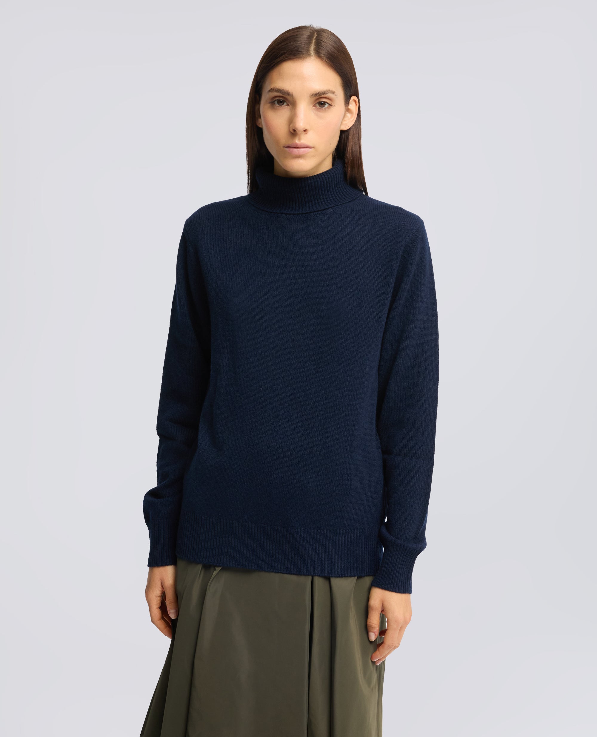 MAGLIA DOLCEVITA IN LANA, YAK E CASHMERE - NAVY - ASPESI