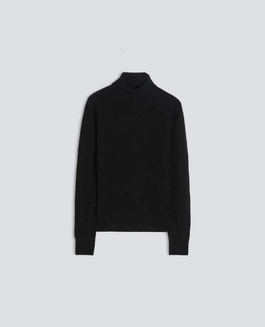 MAGLIA DOLCEVITA IN LANA, YAK E CASHMERE - NERO