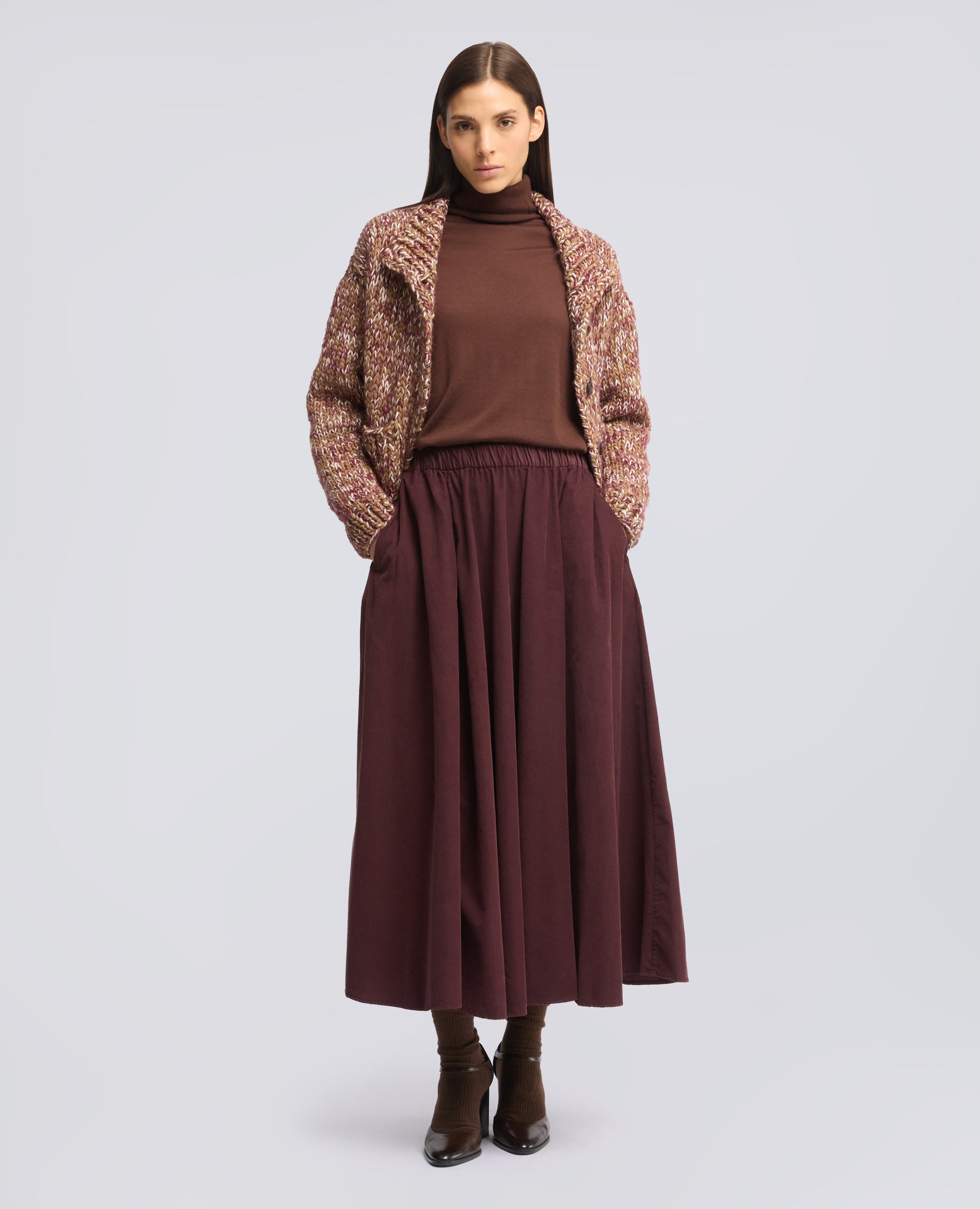MAGLIA DOLCEVITA IN LANA MERINOS - BRAUN - ASPESI