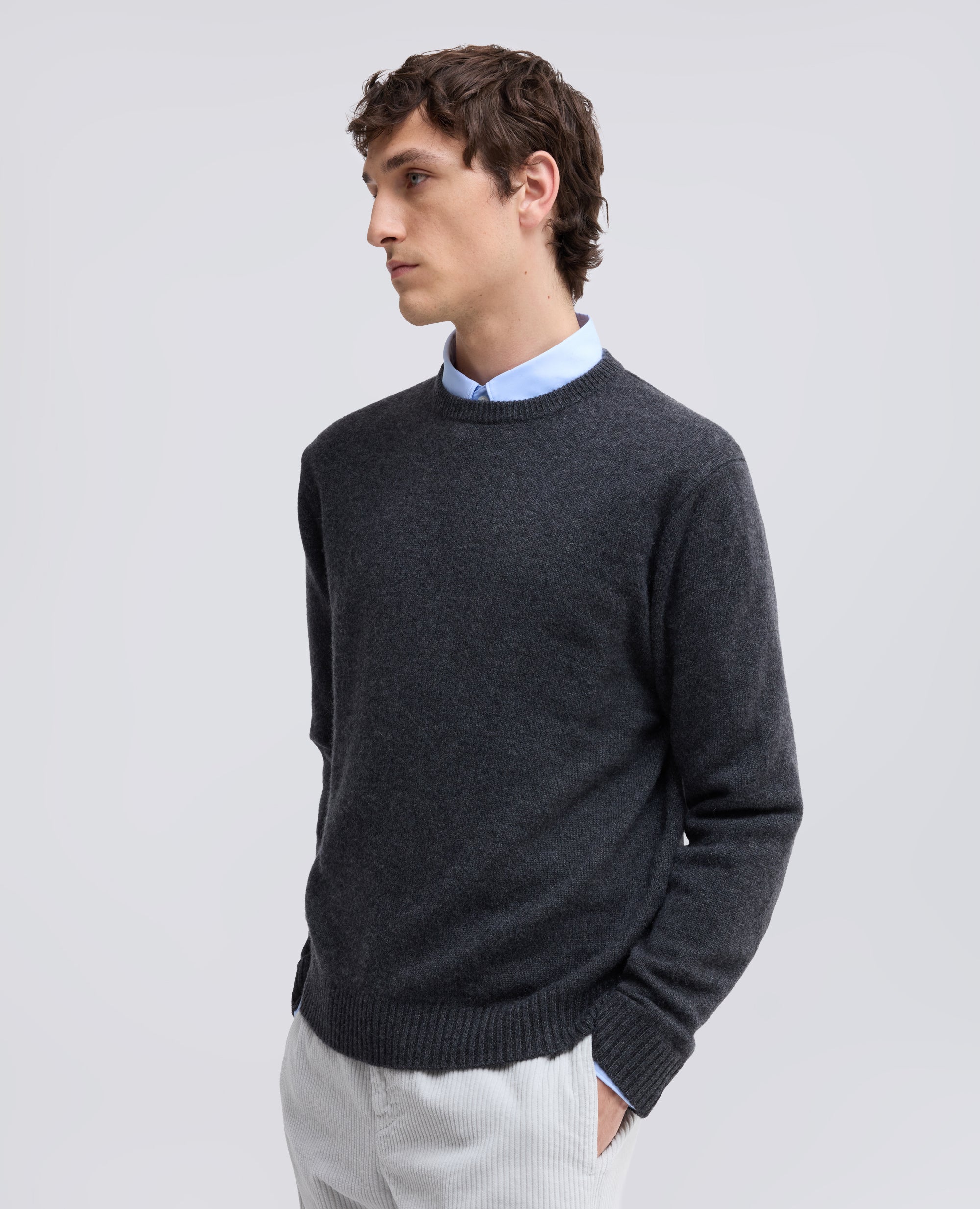 CASHMERE CREW-NECK KNIT - GRIGIO - ASPESI