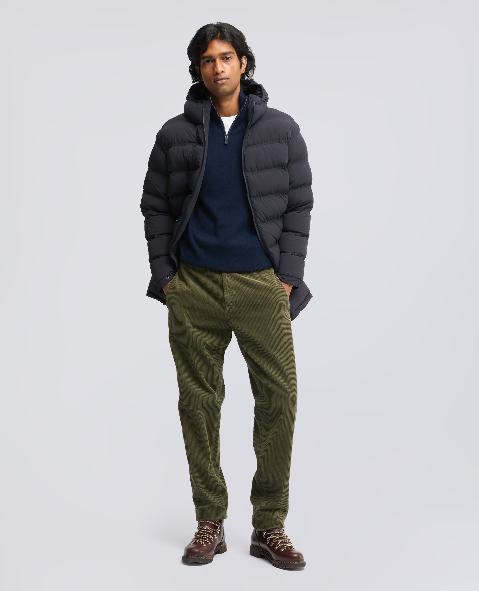 MAGLIA CON COLLO ALTO IN MISTO LANA, YAK E CASHMERE - AZUL MARINO - ASPESI