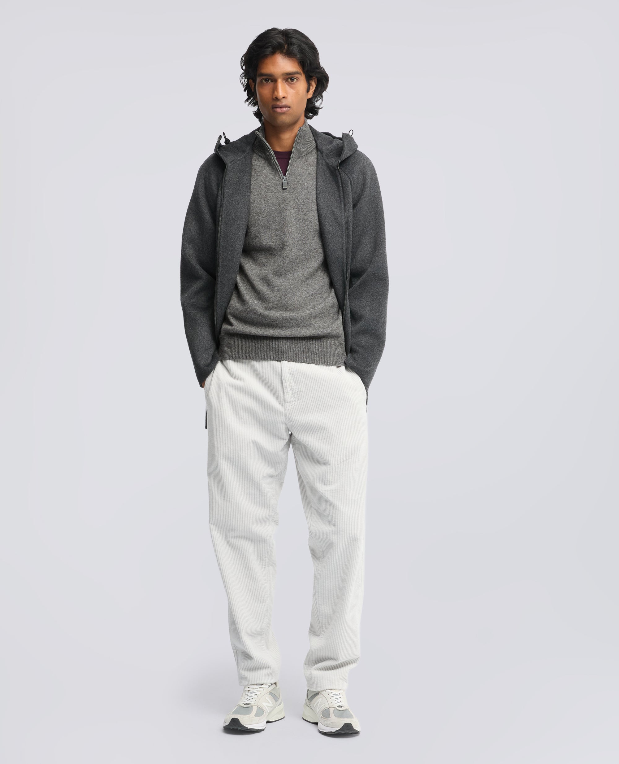 MAGLIA CON COLLO ALTO IN MISTO LANA, YAK E CASHMERE - GRIGIO - ASPESI