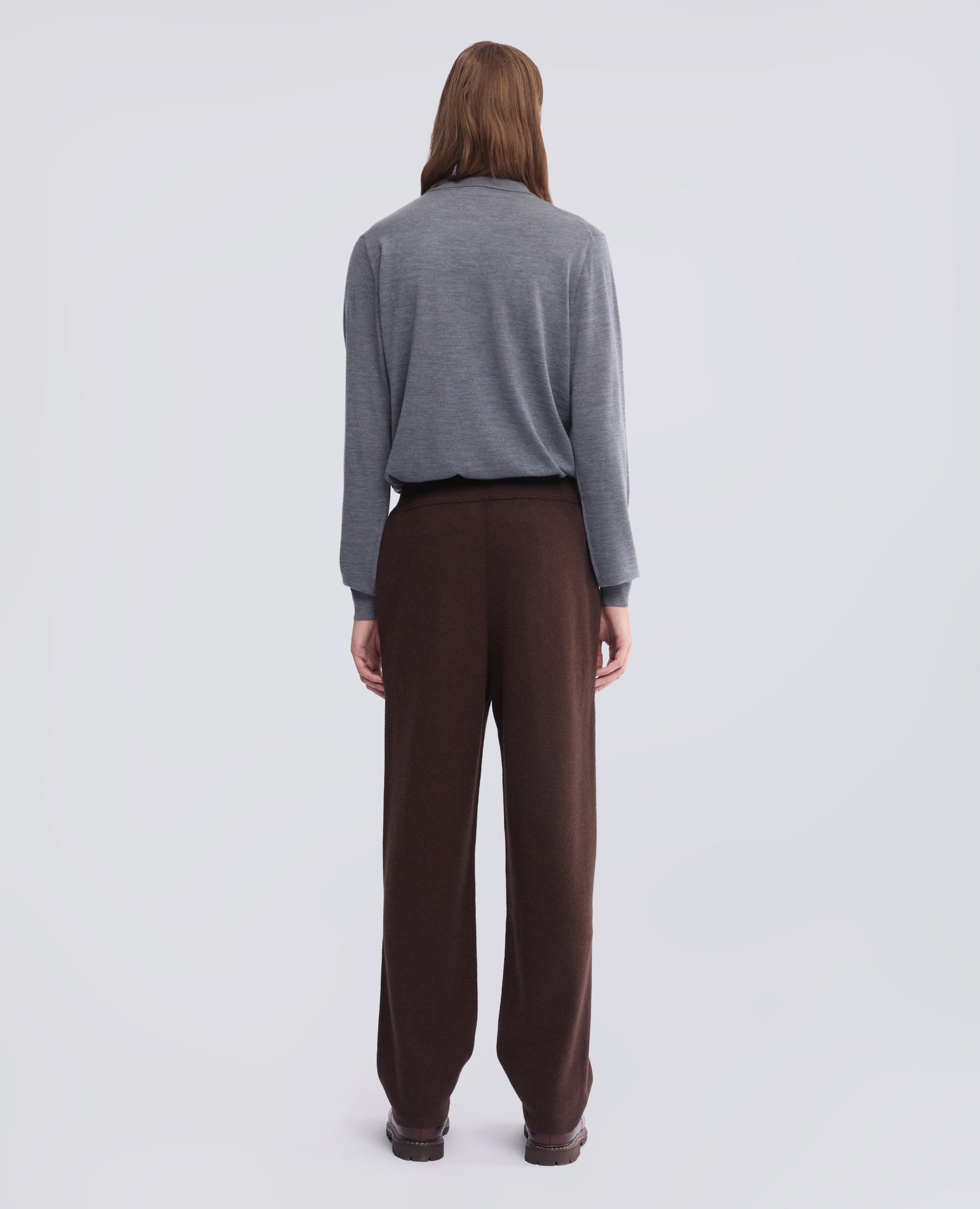 PANTALONE IN LANA E COTONE - MARRONE - ASPESI