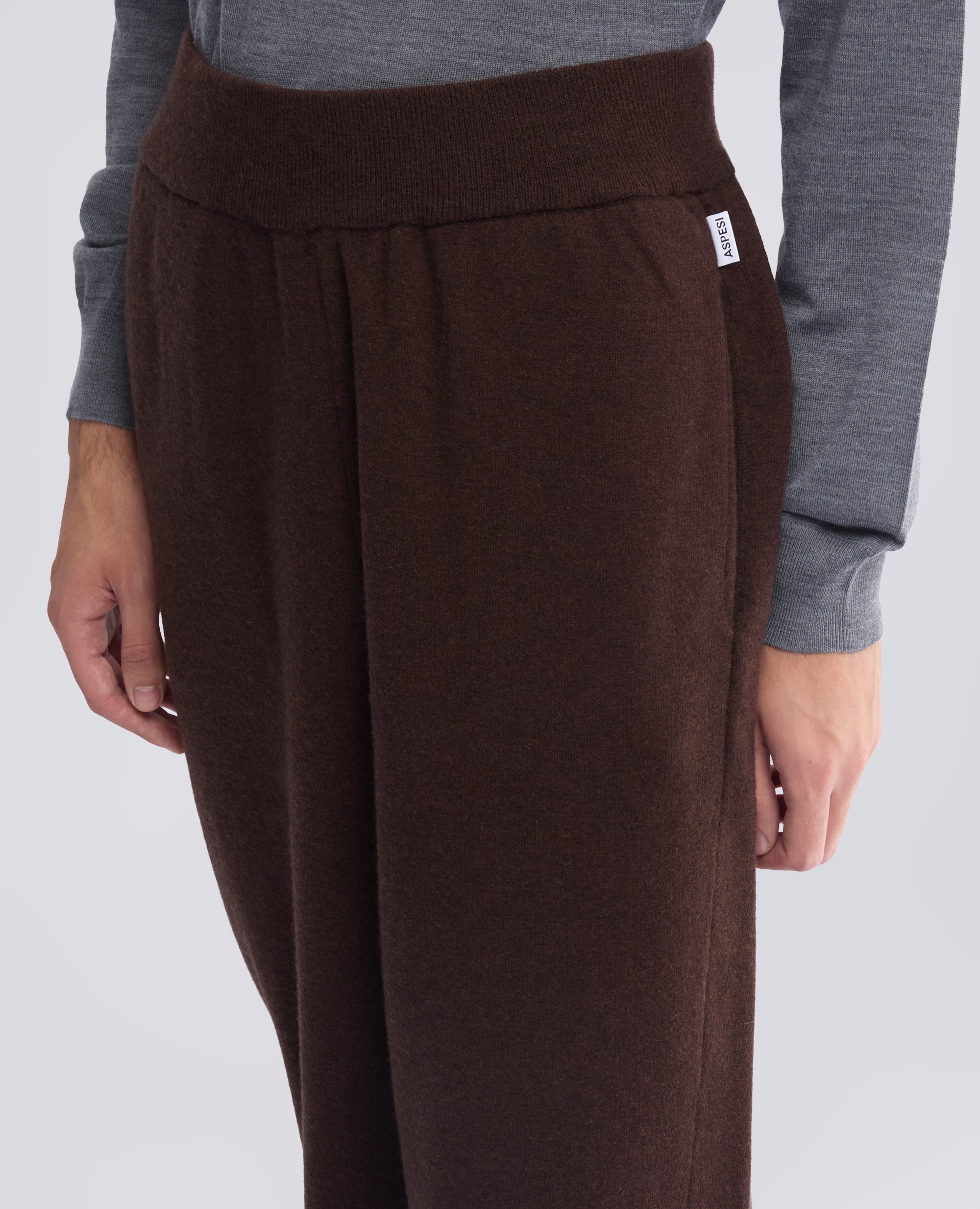 PANTALONE IN LANA E COTONE - MARRONE - ASPESI
