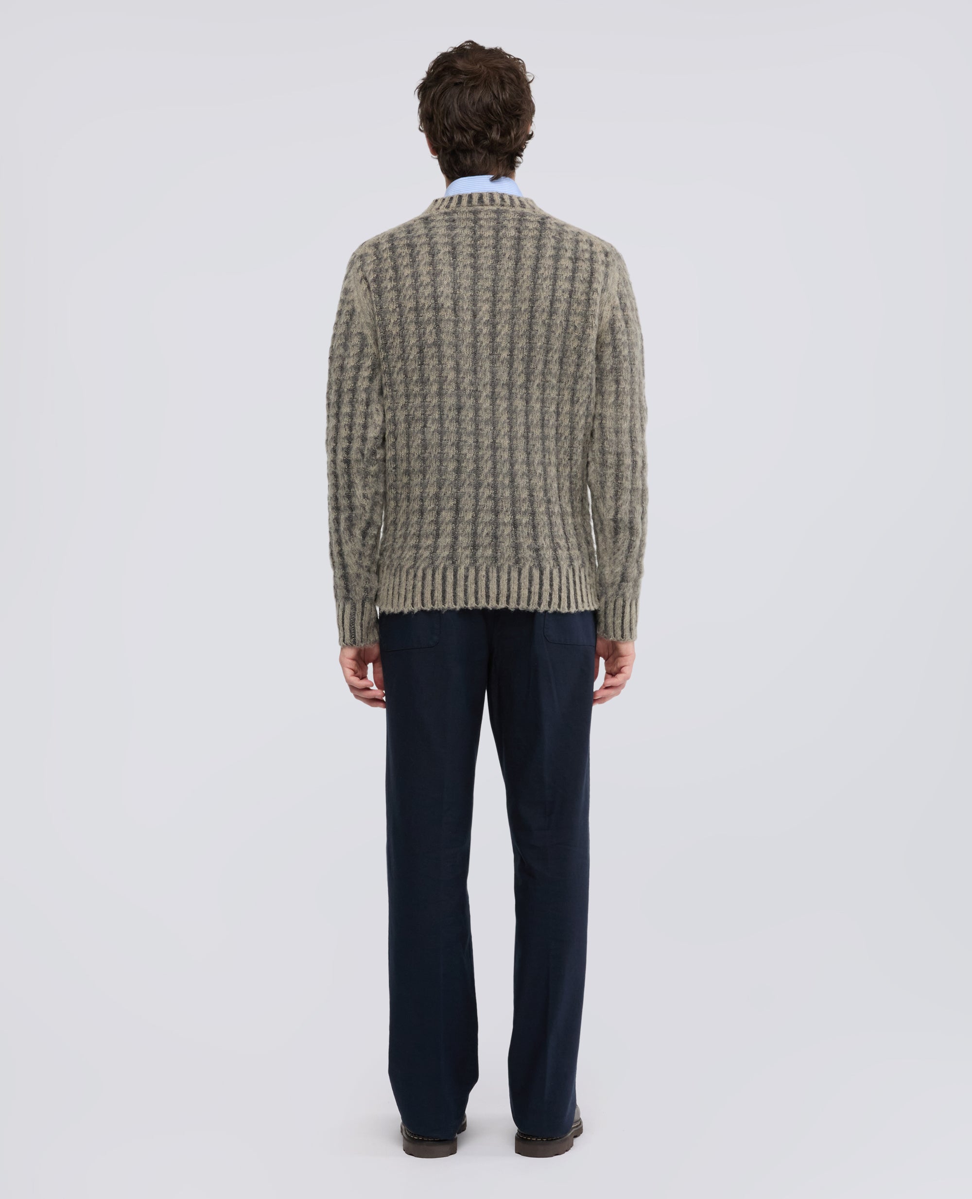 MAGLIA GIROCOLLO IN LANA SHETLAND - GRIS - ASPESI
