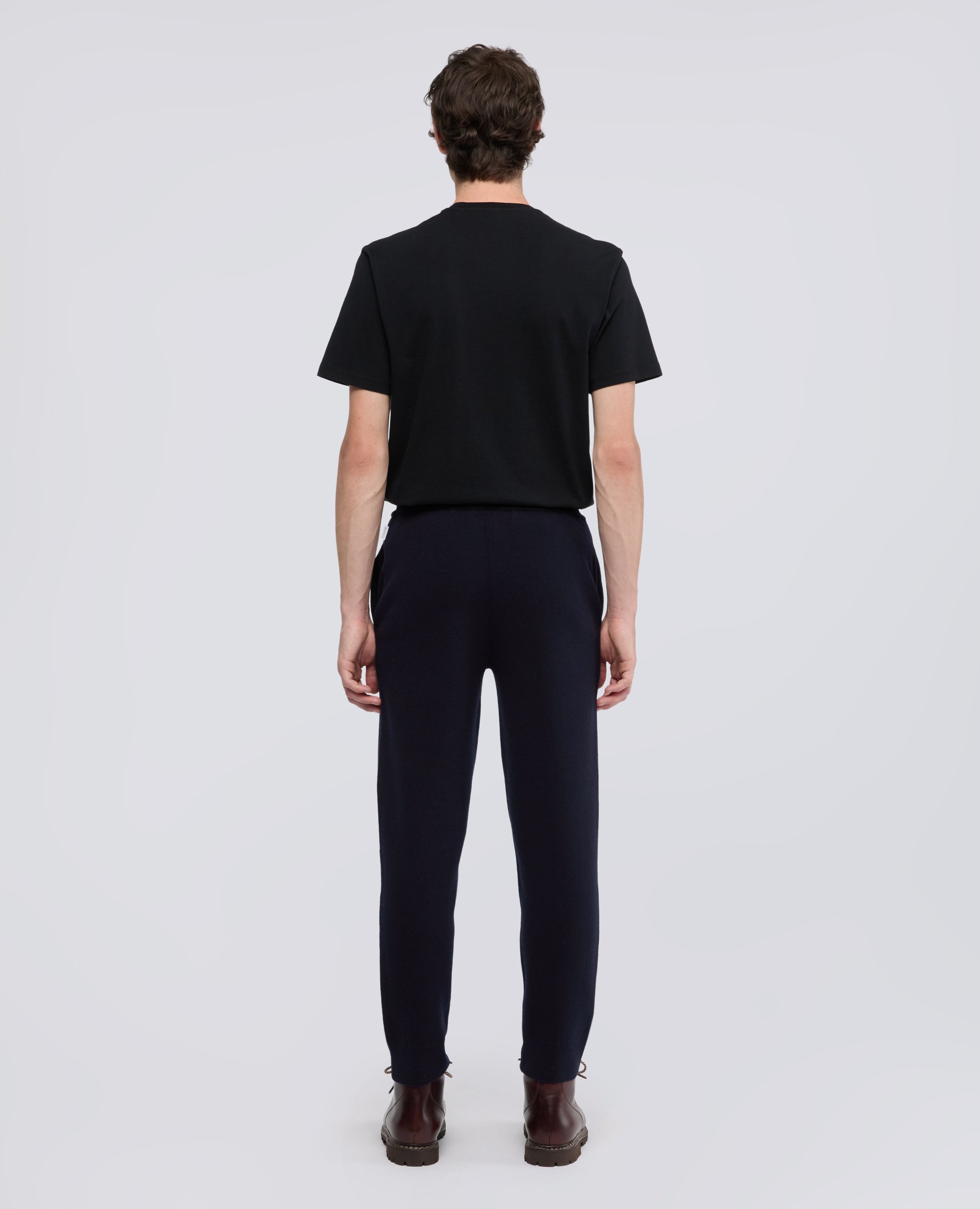 PANTALON EN HILO DE DOBLE FONTURA DE LANA Y ALGODON - BLU BLACK - ASPESI