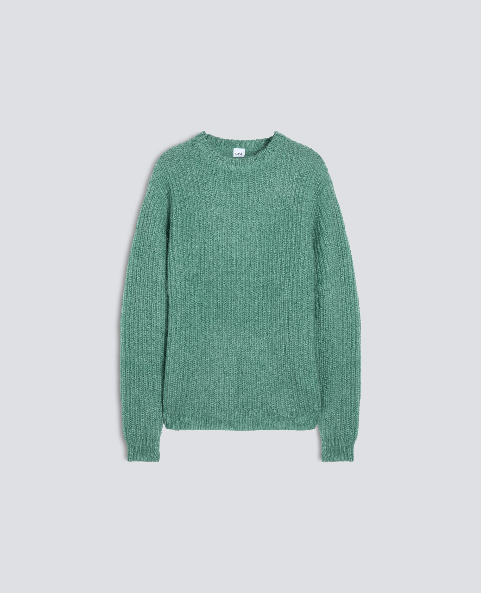 PULL RAS DU COU COTELE EN MOHAIR ET LAINE - VERDE - ASPESI