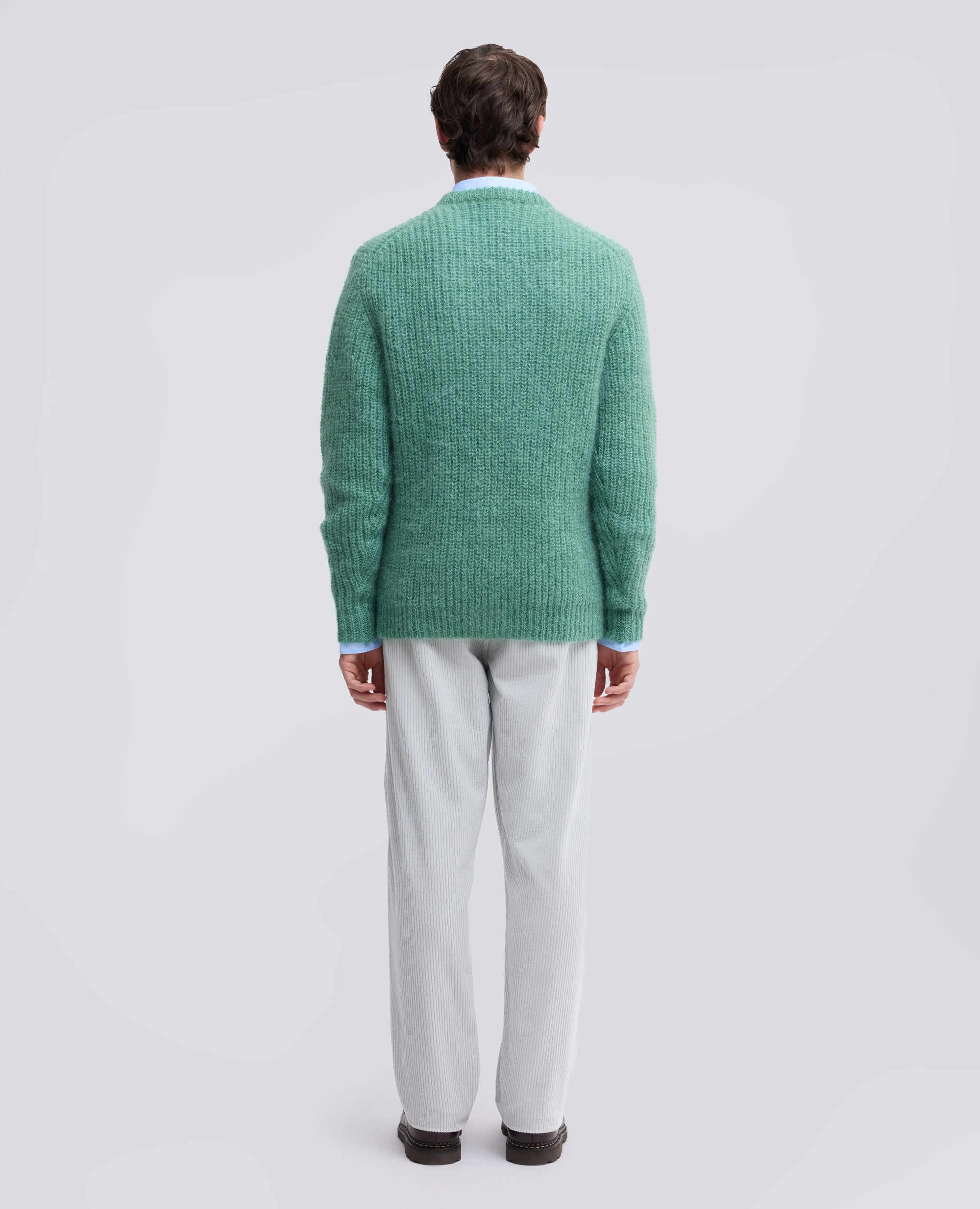 PULL RAS DU COU COTELE EN MOHAIR ET LAINE - VERDE - ASPESI
