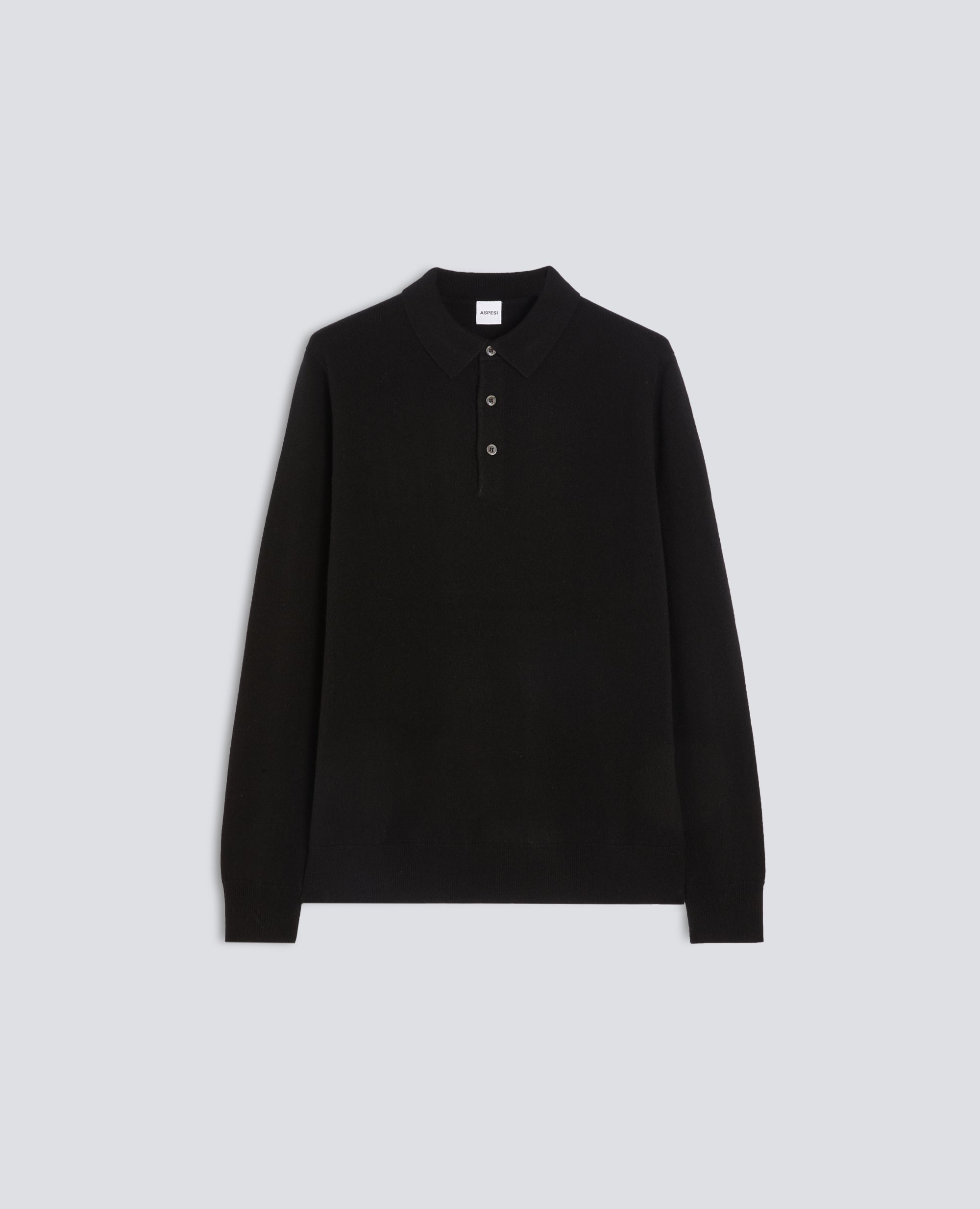 POLO IN LANA E CASHMERE - NERO - ASPESI