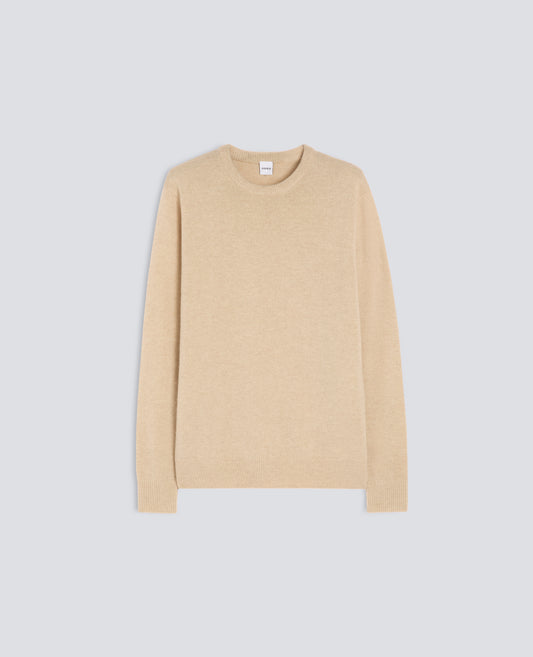 WOOL, YAK AND CASHMERE BLEND CREW-NECK KNIT - NATURAL - ASPESI