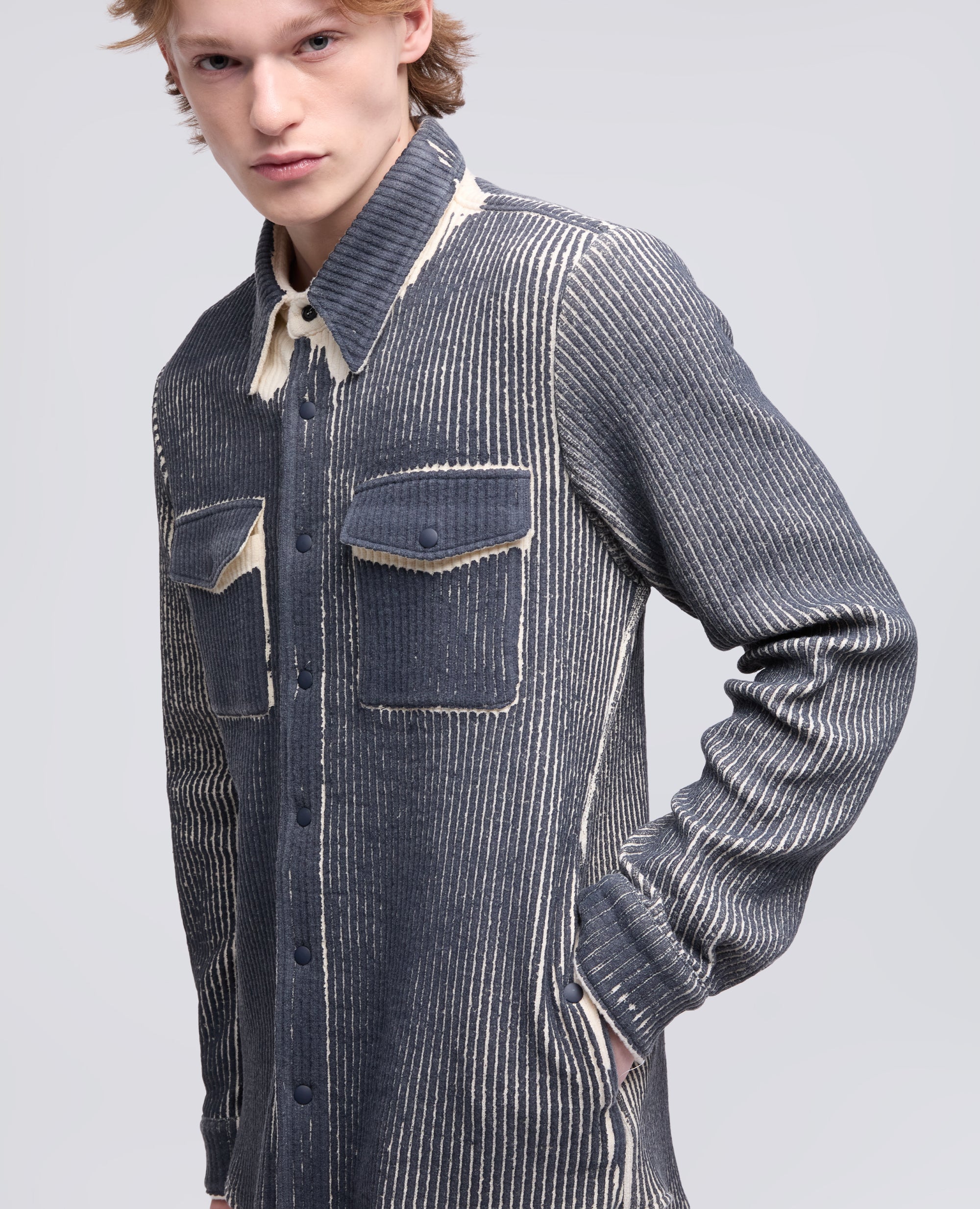 CAMICIA LIMITED EDITION NABA X ASPESI A COSTE IN MISTO LANA E CASHMERE PLACCATO-NATURALE-NATURAL-NATURAL-NATURLICH-NATUREL