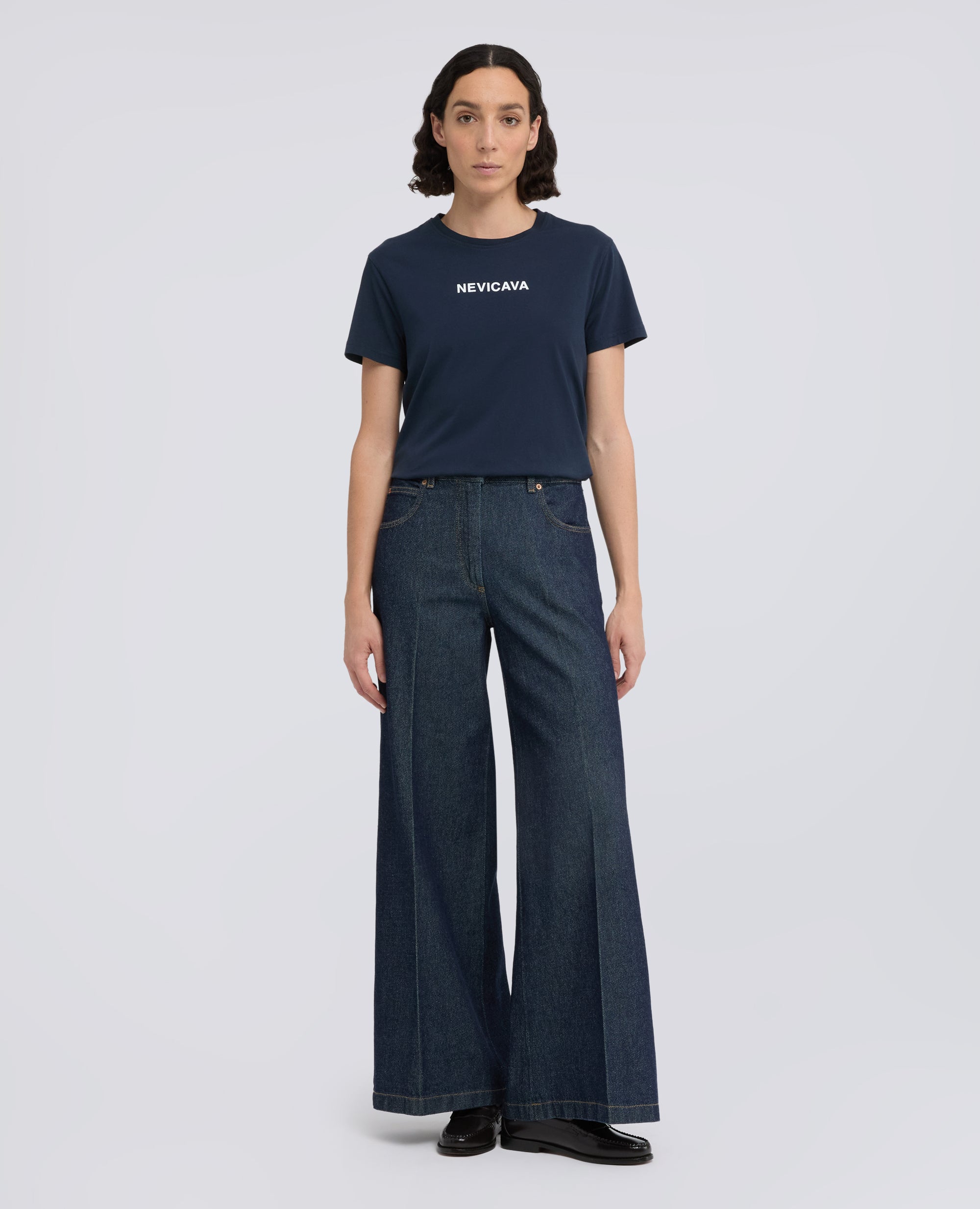 T-SHIRT IN JERSEY DI COTONE CON STAMPA -NEVICAVA- - NAVY - ASPESI