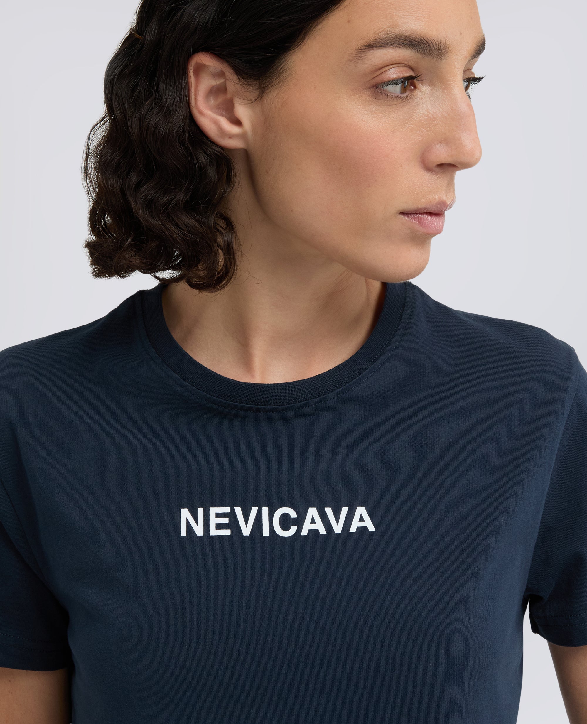 T-SHIRT IN JERSEY DI COTONE CON STAMPA -NEVICAVA- - NAVY - ASPESI