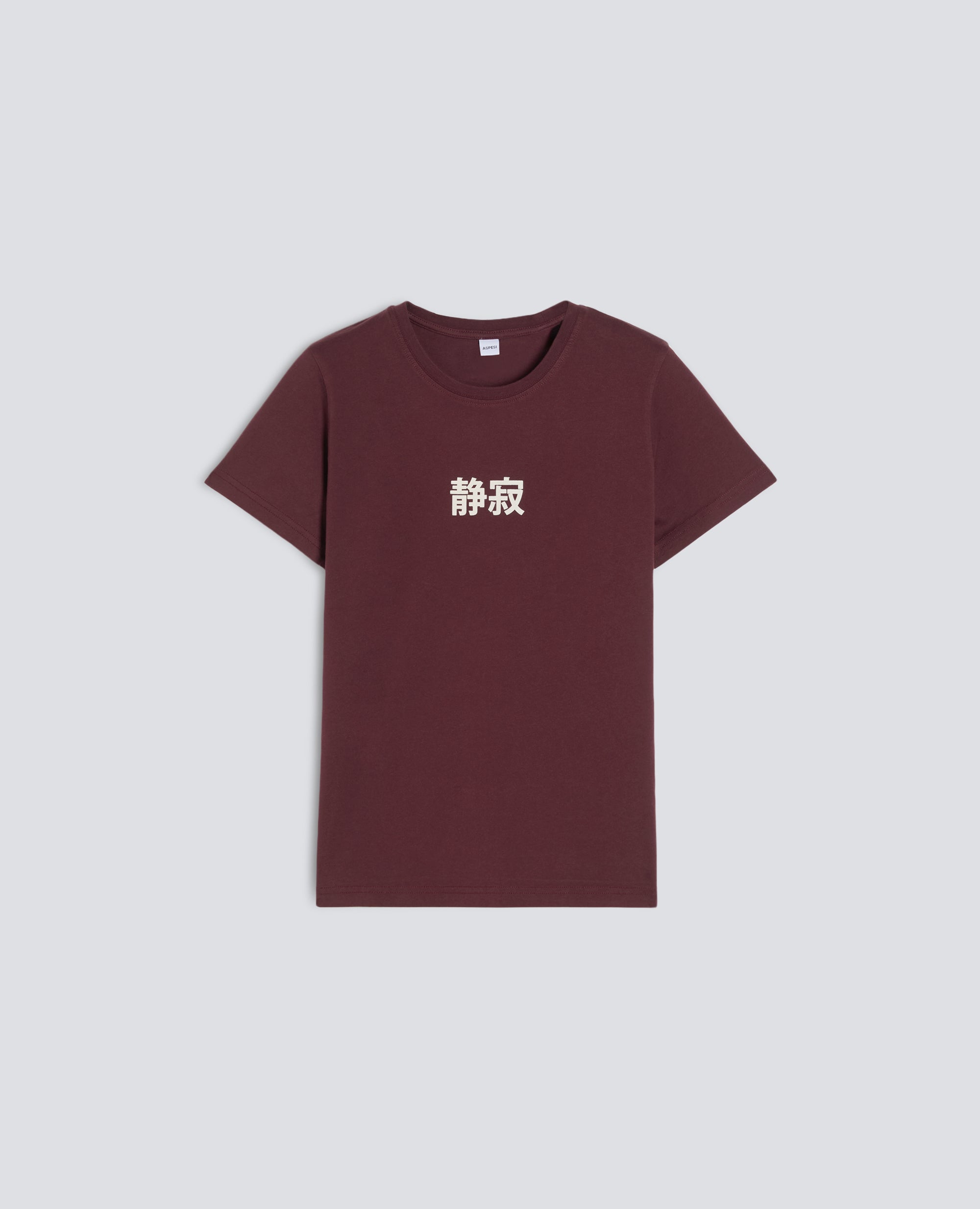 T-SHIRT IN JERSEY DI COTONE ON STAMPA -SILENZIO- IN GIAPPONESE - RED - ASPESI