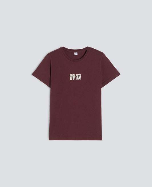 T-SHIRT IN JERSEY DI COTONE ON STAMPA -SILENZIO- IN GIAPPONESE - RED
