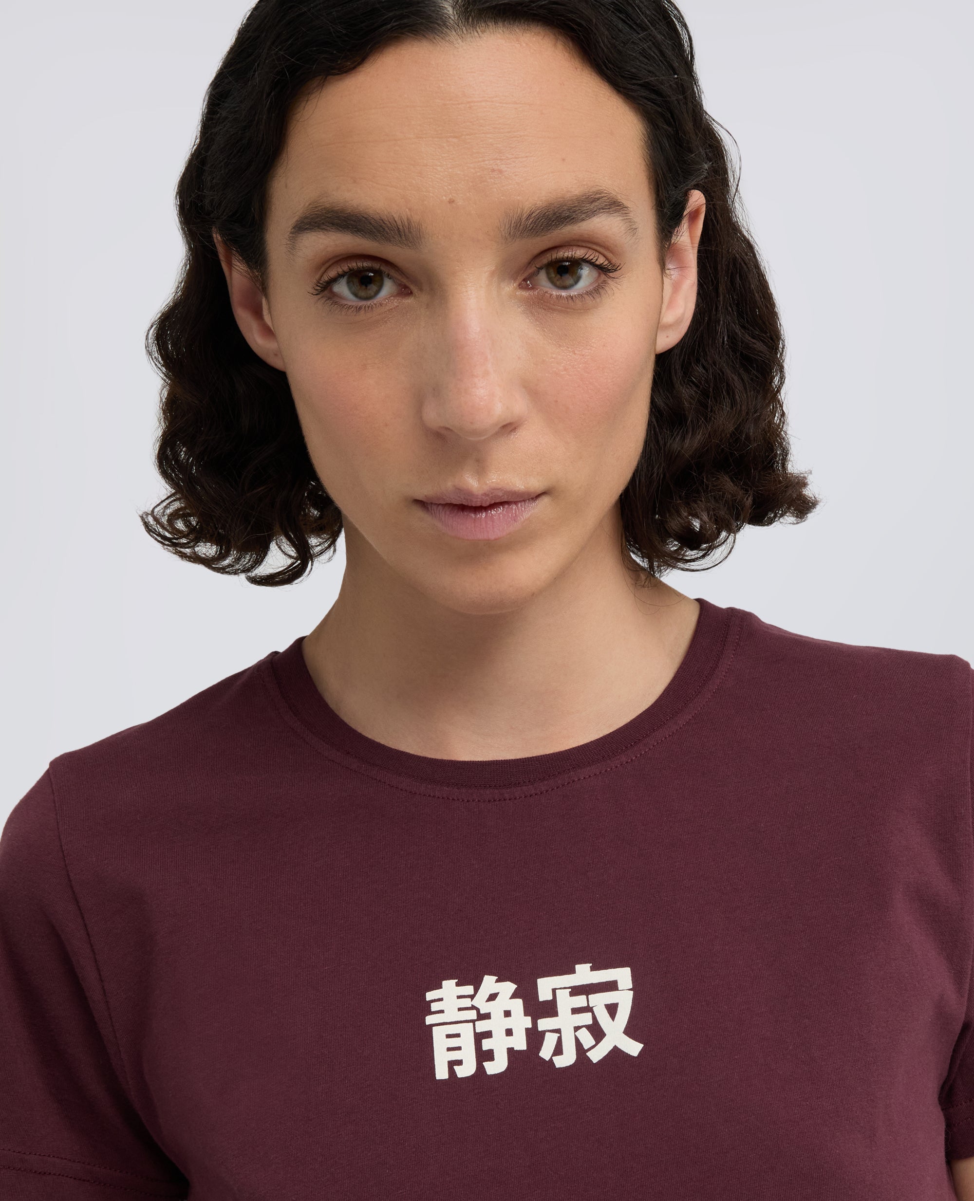 T-SHIRT IN JERSEY DI COTONE ON STAMPA -SILENZIO- IN GIAPPONESE - RED - ASPESI