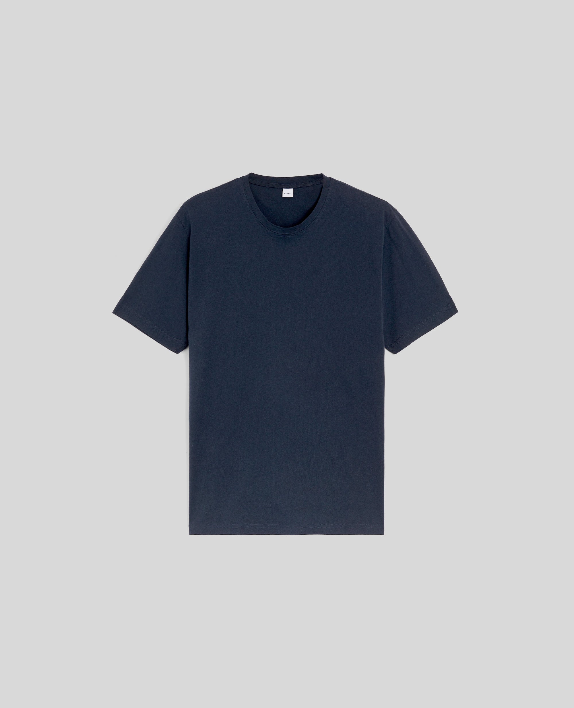 T-SHIRT IN JERSEY DI COTONE-NAVY-NAVY-AZUL MARINO-NAVY-NAVY