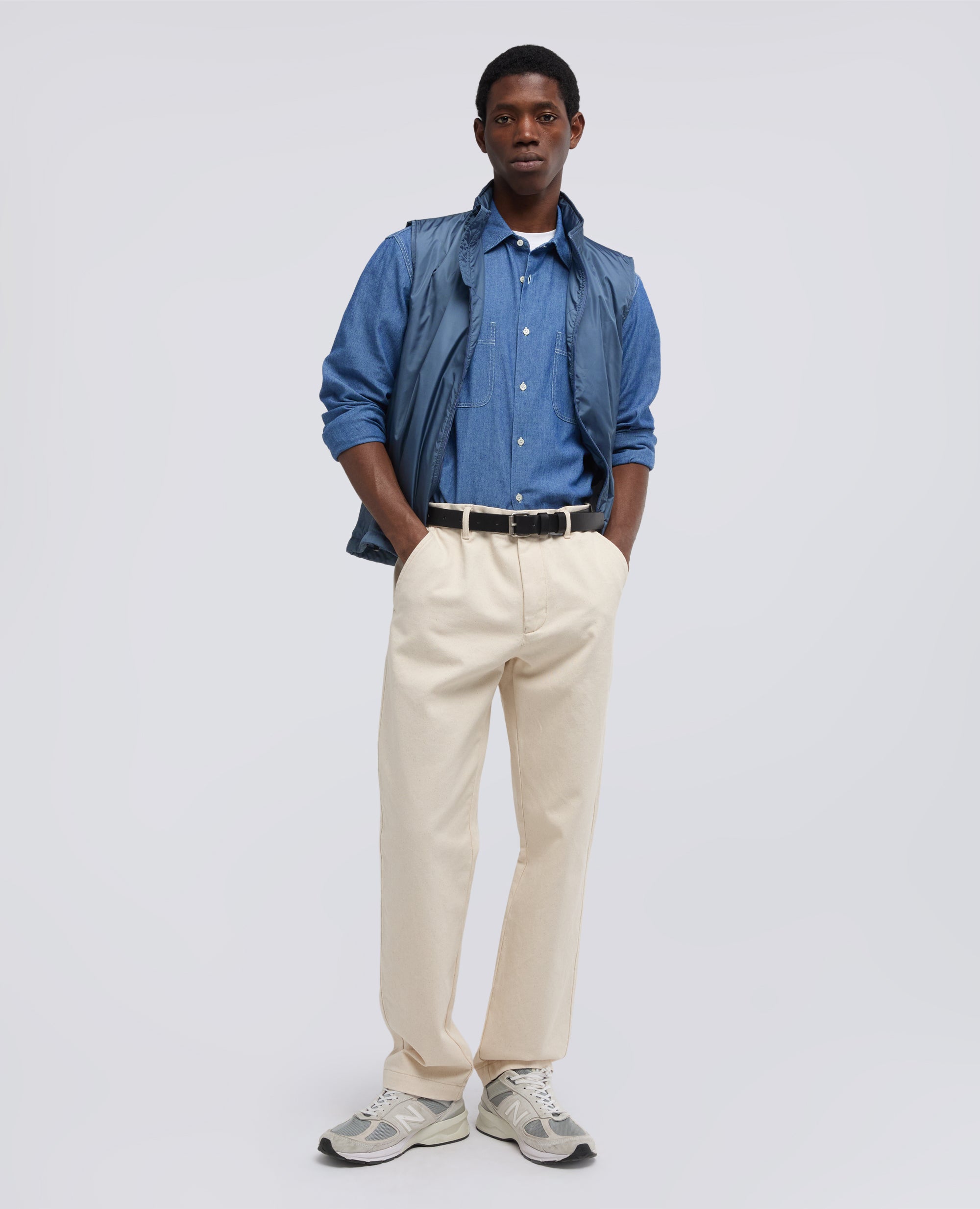 CAMICIA DA LAVORO NEW C SLIM-DENIM MEDIO-MEDIUM DENIM-DENIM MEDIO-MITTLERER DENIM-DENIM MOYEN