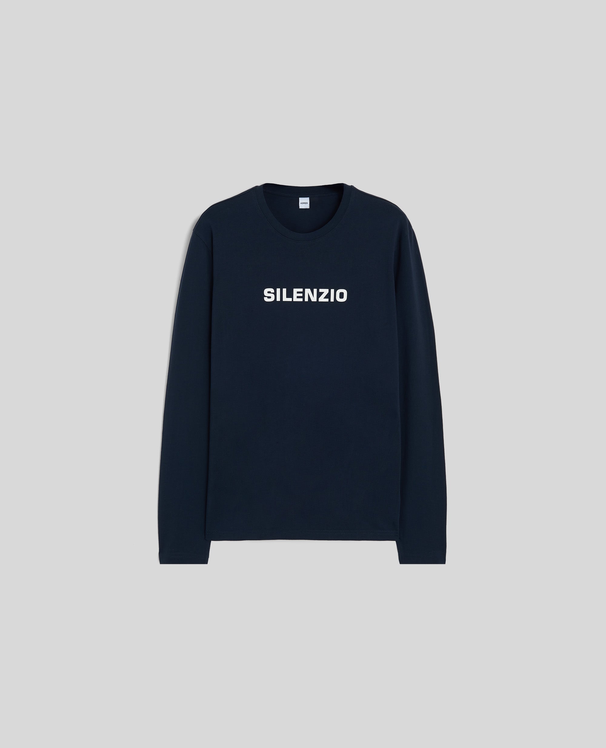 T-SHIRT A MANICHE LUNGHE SILENZIO-NAVY-NAVY-AZUL MARINO-NAVY-NAVY