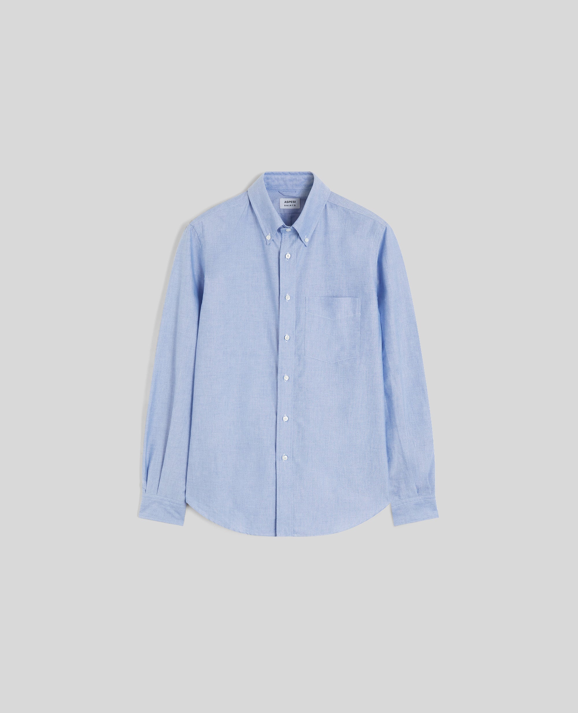CAMICIA IN COTONE OXFORD CON COLLO BUTTON-DOWN-AZZURRO-SKY BLUE-AZUL CLARO-HIMMELBLAU-BLEU CIEL