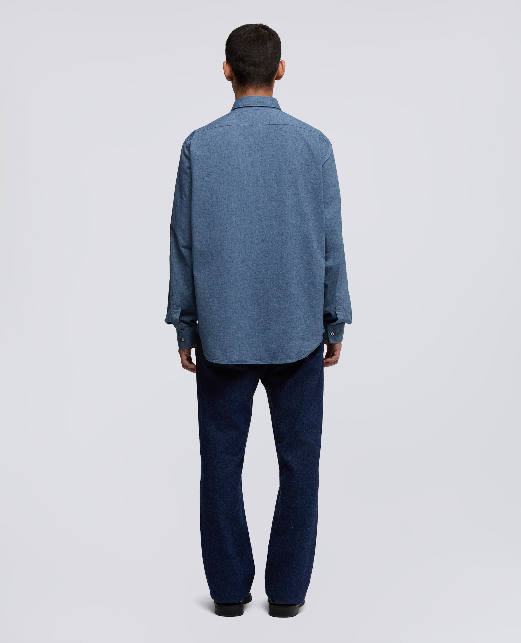 CAMICIA COMMA IN FLANELLA-AZZURRO-SKY BLUE-AZUL CLARO-HIMMELBLAU-BLEU CIEL