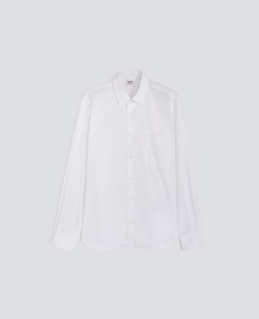 CAMICIA CLASSICA IN COTONE CON TASCHINO-BIANCO-WHITE-BLANCO-WEISS-BLANC