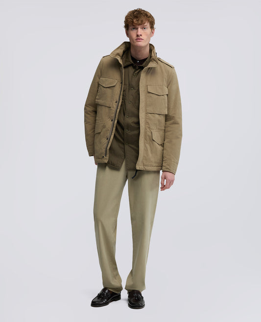 MINI FIELD JACKET COT IN TELA DI MISTO COTONE-TORTORA-DOVE GREY-T¢RTOLA-TAUBENGRAU-TOURTERELLE