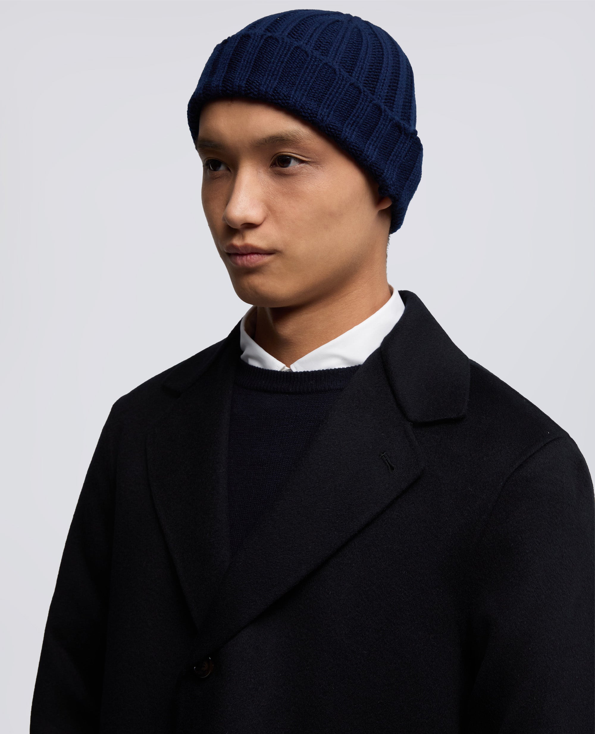 BERRETTO IN LANA A COSTE-BLU BLACK-BLACK NAVY-BLU BLACK-BLU BLACK-BLU BLACK