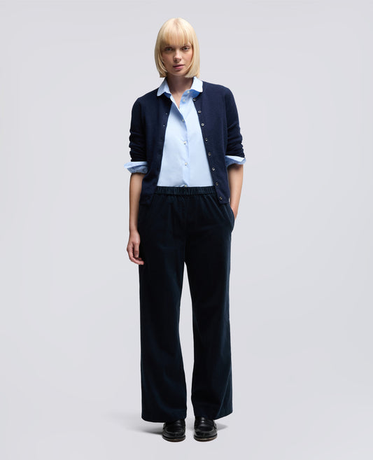 PANTALONE AMPIO IN VELLUTO A COSTE-NAVY-NAVY-AZUL MARINO-NAVY-NAVY