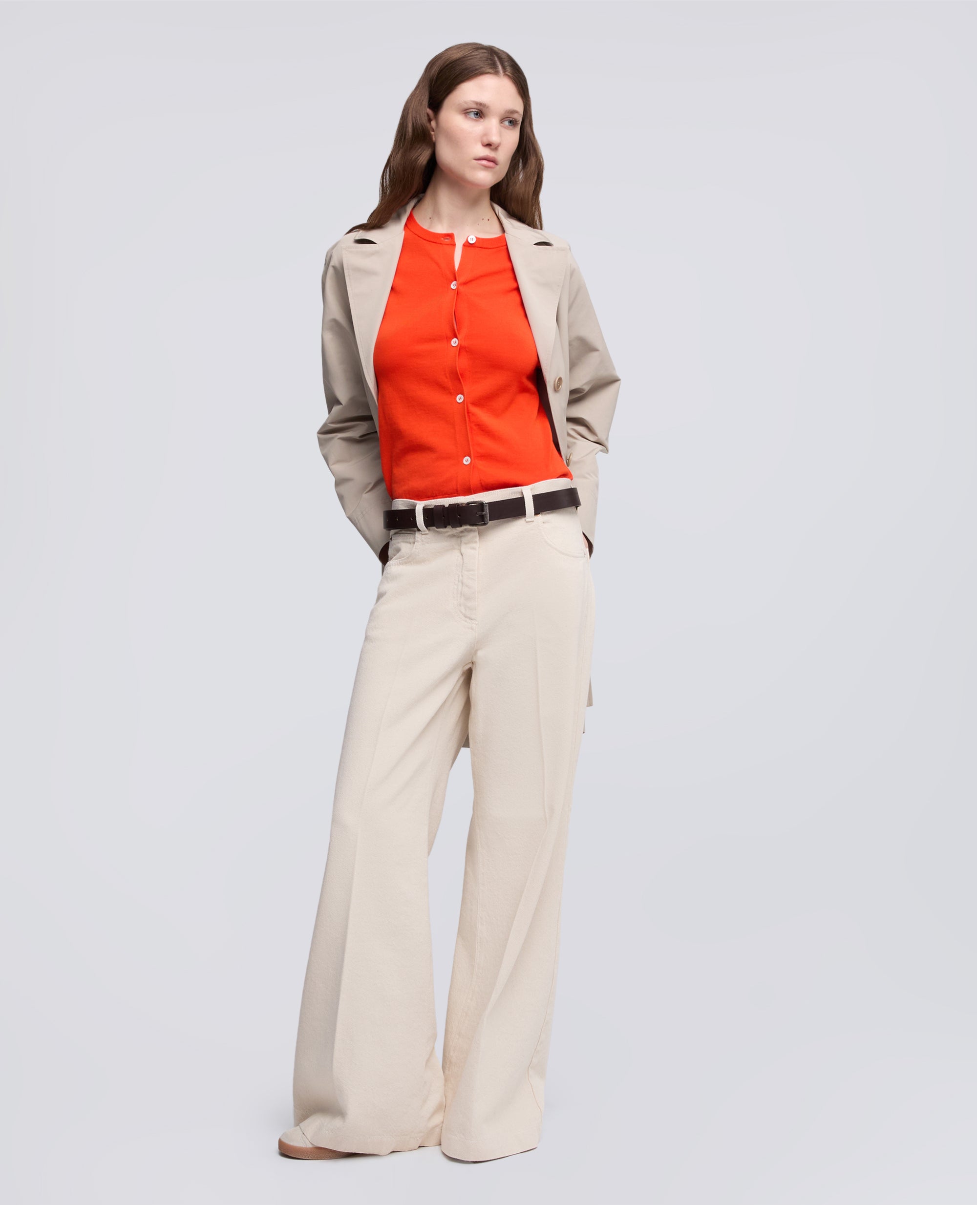 PANTALONE WIDE LEG IN DENIM-BURRO-ECRU-MANTEQUILLA-ECRU-BEURRE