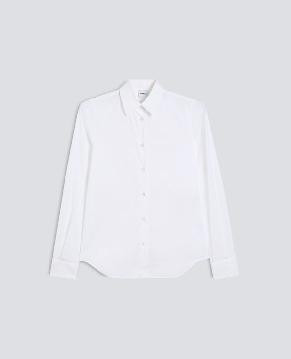 CAMICIA IN POPELINE DI MISTO COTONE STRETCH-BIANCO-WHITE-BLANCO-WEISS-BLANC