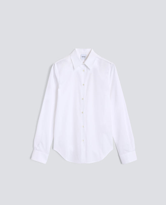 CAMICIA IN POPELINE DI COTONE-BIANCO-WHITE-BLANCO-WEISS-BLANC