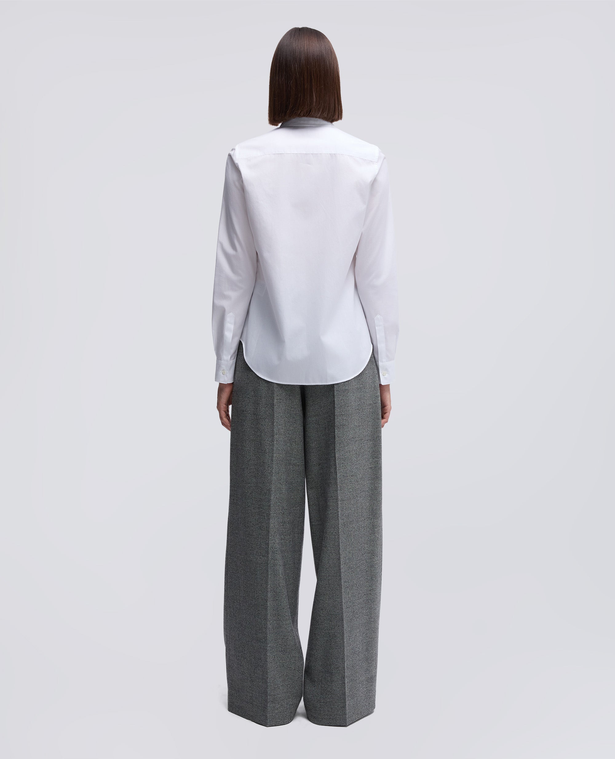 CAMICIA IN POPELINE DI COTONE-BIANCO-WHITE-BLANCO-WEISS-BLANC